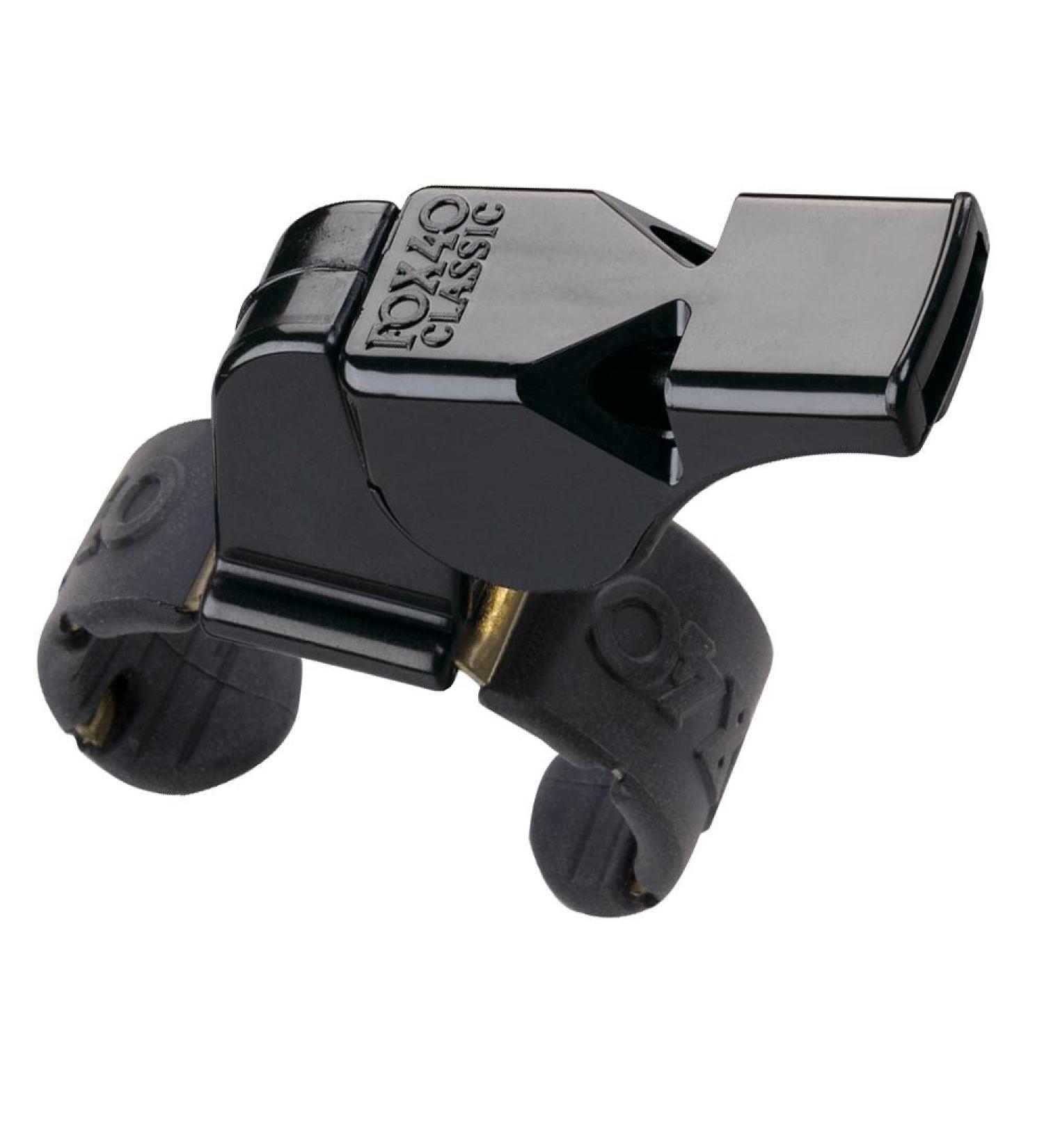 Fox 40 unisex adult Fox Classic Official Finger Grip coach and referee whistles, Black, Regular US