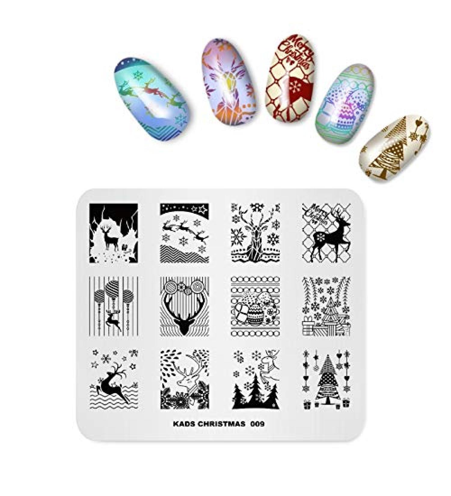 Christmas Winter Elk Stamping Plate for DIY Nail Art - CH009 - Buy Online on SooperMarket.com