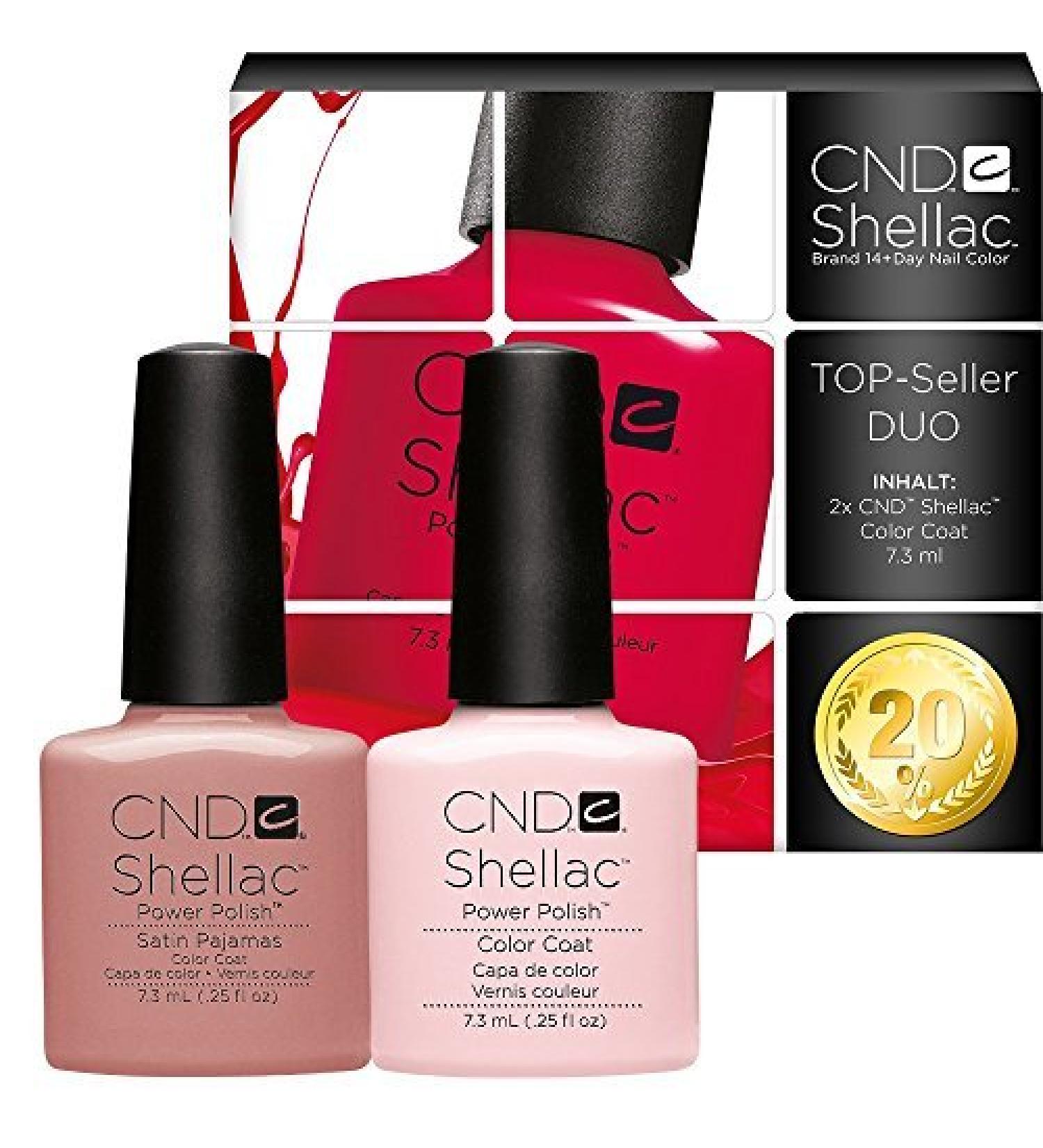 CND Shellac UV/LED Power Polish Satin Pyjamas/Clearly Pink 7.3 ml - Pack of 2 Satin Pyjamas/Clearly Pink 7.3 ml (Pack of 2)