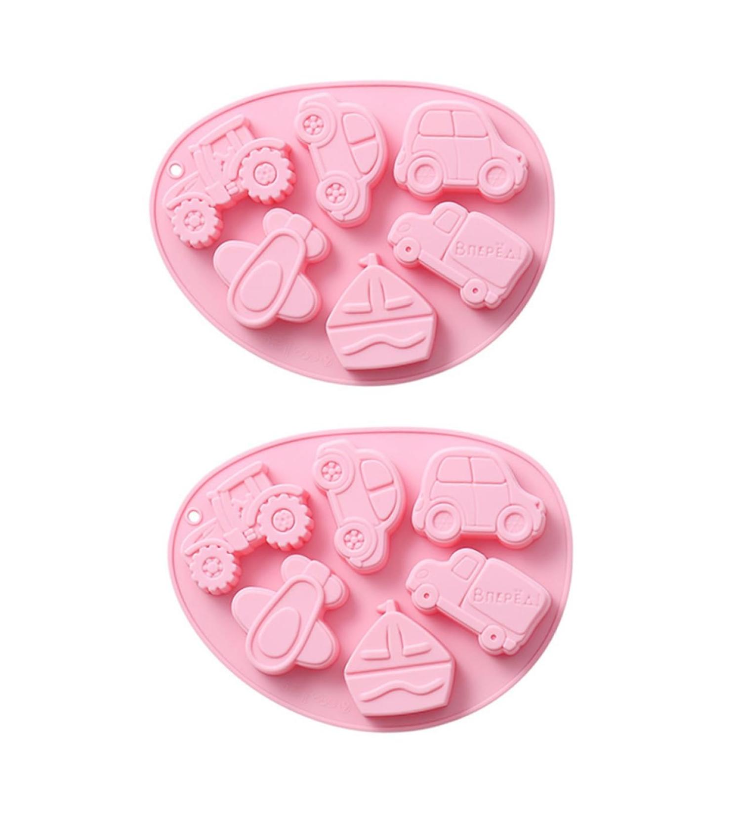 Alipis 2pcs Silicone Baking Mold Silicone Molds Fruit Tray Vehicle Chocolate Mold 3D Mousse Fondant Mold 21x16cm Pink - Buy Online on SooperMarket.com