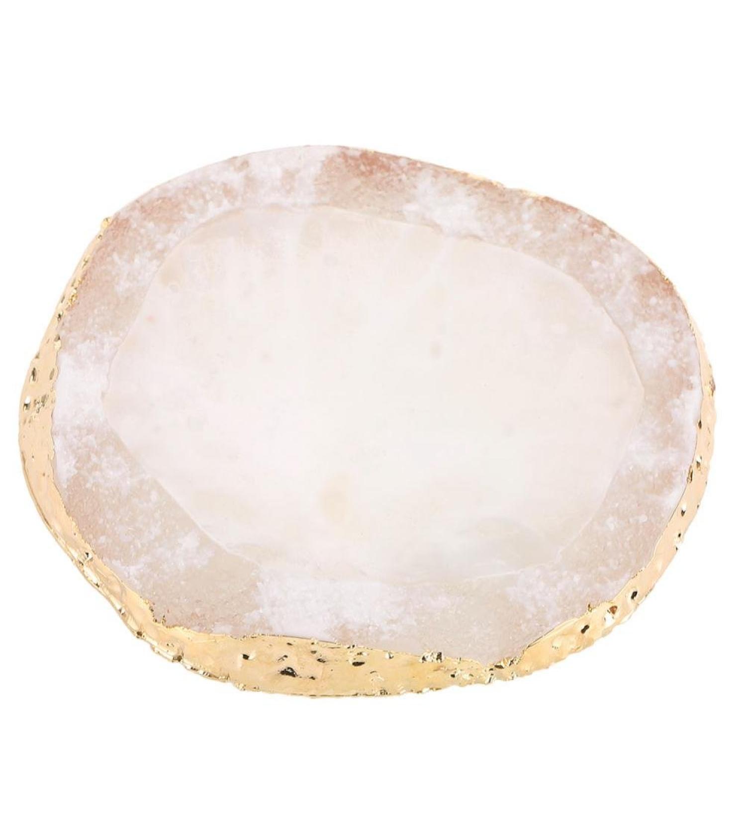 Polish Mix Palette Resin Nail Art Palette Paint Drawing Color Dish Golden Edge Resin Stone Paint Drawing Color Dish Manicure Nail DIY Tool(White) - Buy Online on SooperMarket.com
