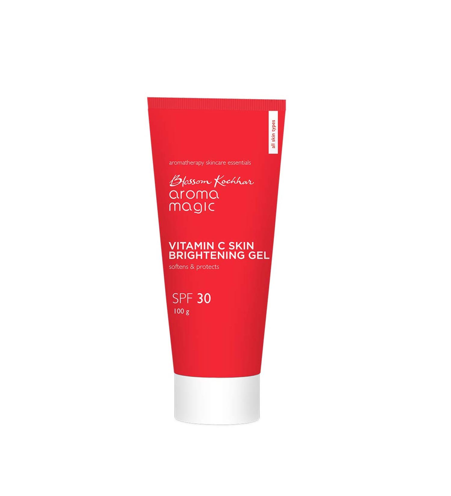 Aroma Magic Vitamin C Skin Gel 3.52 Oz (100g) Sun Protection with SPF 30 Face Cream Soft and Healthy Skin All Skin Type