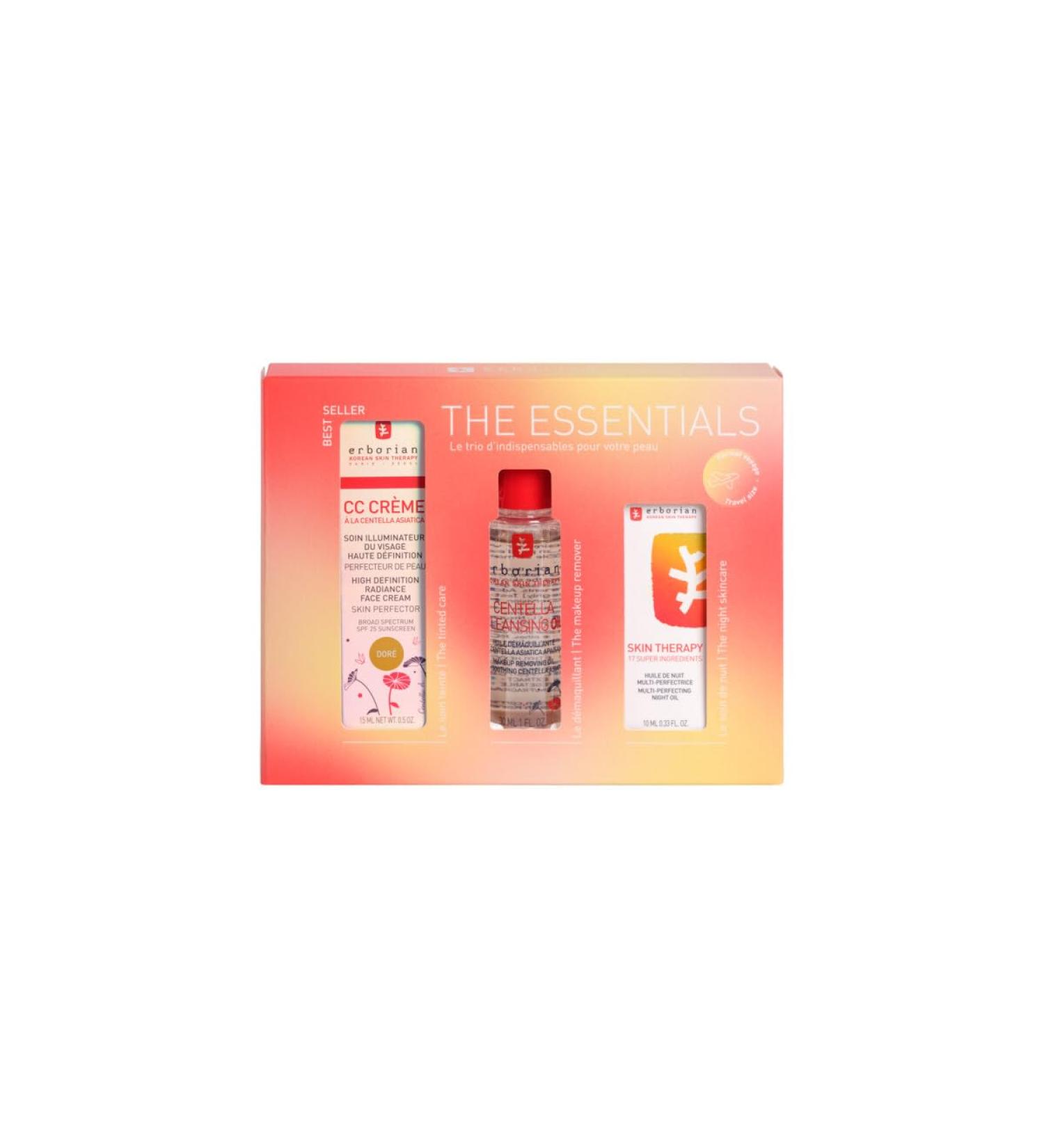 Erborian CC Cream with Centella Asiatica Lightweight Skin Perfector Tinted Moisturiser and Brightening Face Cream - Korean Skincare Cream Fair Shade SPF 25 - CC Cream - Dor 15 ml Golden 15 ml + 30 ml + 10 ml