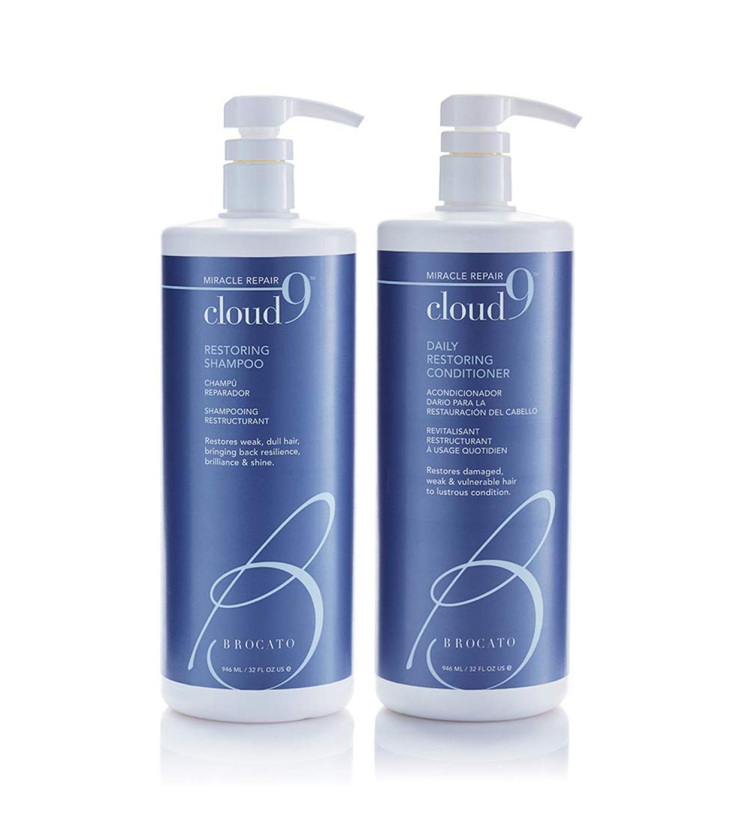 Brocato Cloud 9 Restoring Shampoo + Conditioner Duo 32 Fl Oz - Adds Moisture, Shine & Volume - Color Safe - Buy Online on SooperMarket.com