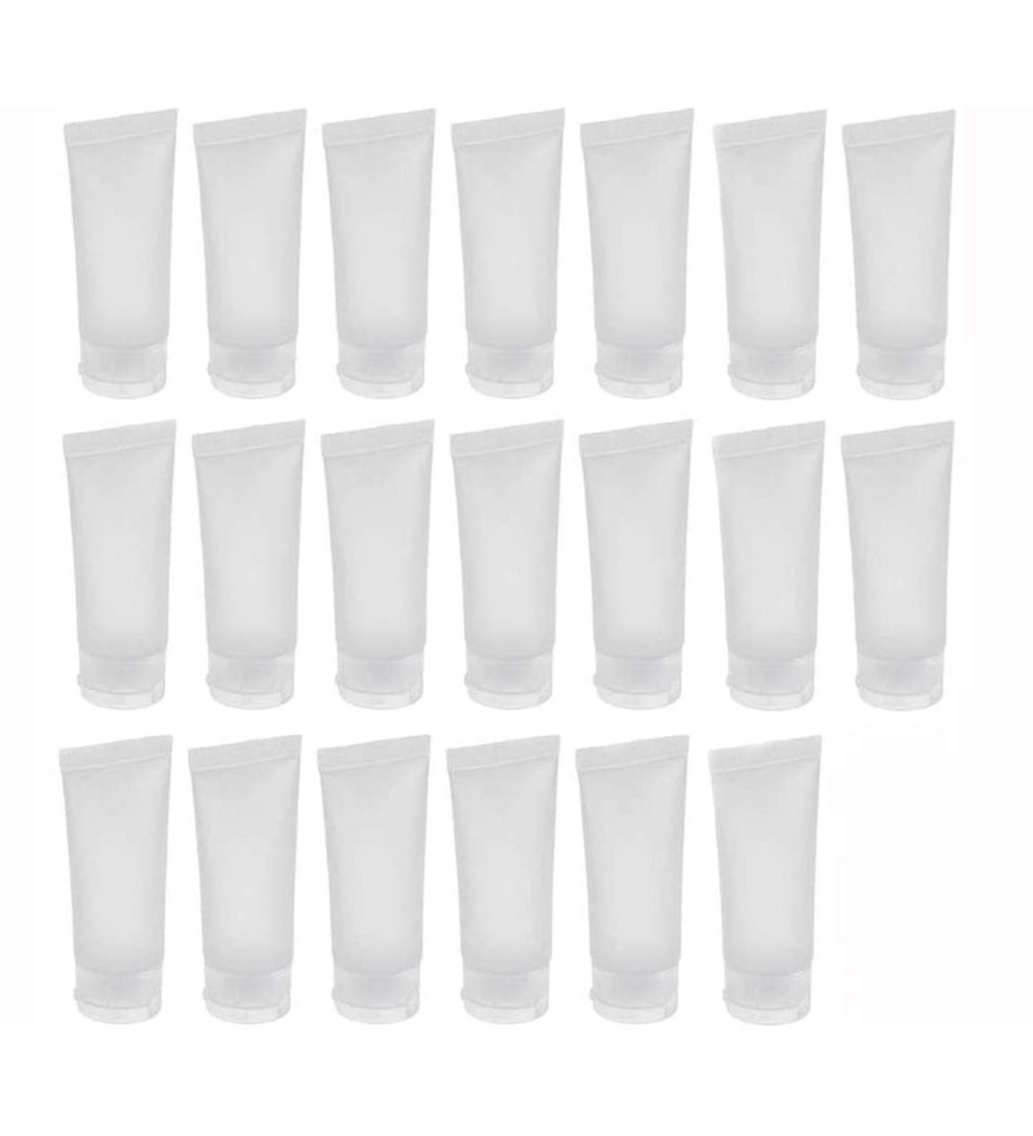 20PCS 15ml/20ml/30ml/50ml/100ml Clear Empty Refillable Plastic Soft Tubes Cosmetic Sample Bottles Jars Makeup Travel Containers for Lip Balms Lip Gloss Shampoo Shower Gel Body Lotion (20ml) - Buy Online on SooperMarket.com