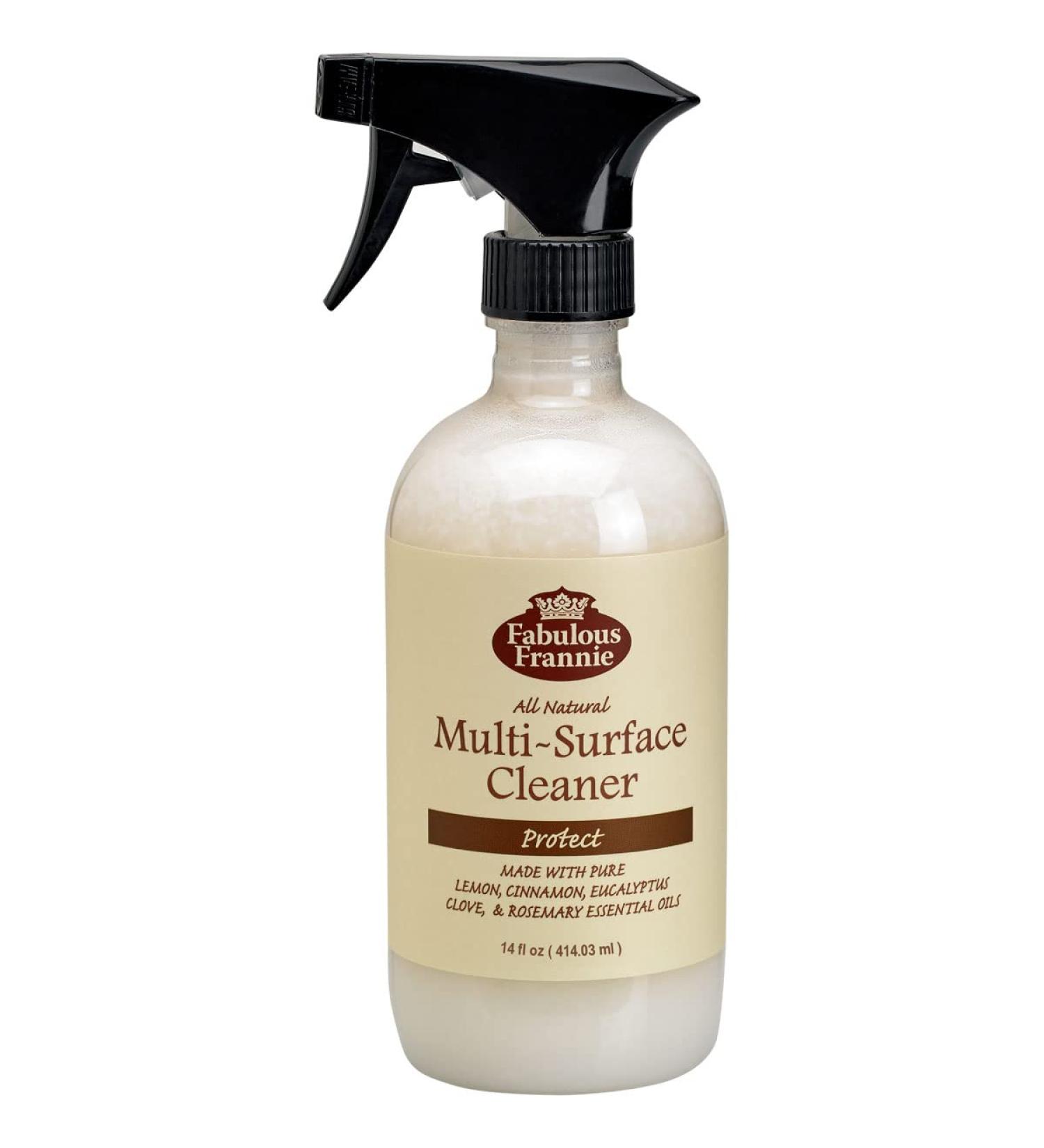 Fabulous Frannie All Natural Ingredients No Synthetics Protect Multi-Surface Cleaner made with Pure Essential Oils Clove Lemon Cinnamon Eucalyptus and Rosemary 14oz