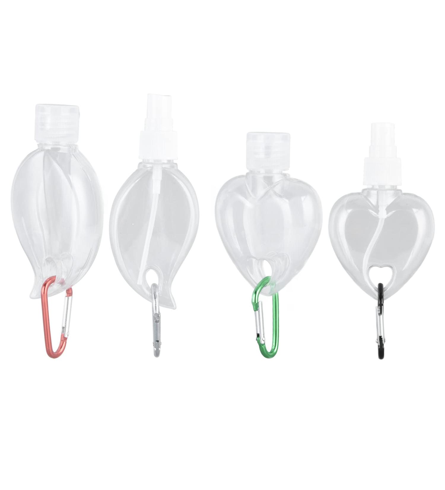 Portable Travel Bottles Set - 50ml Leakproof Keychain Bottles for Soap Shampoo & Conditioner - Refillable Transparent Plastic - Buy Online on SooperMarket.com