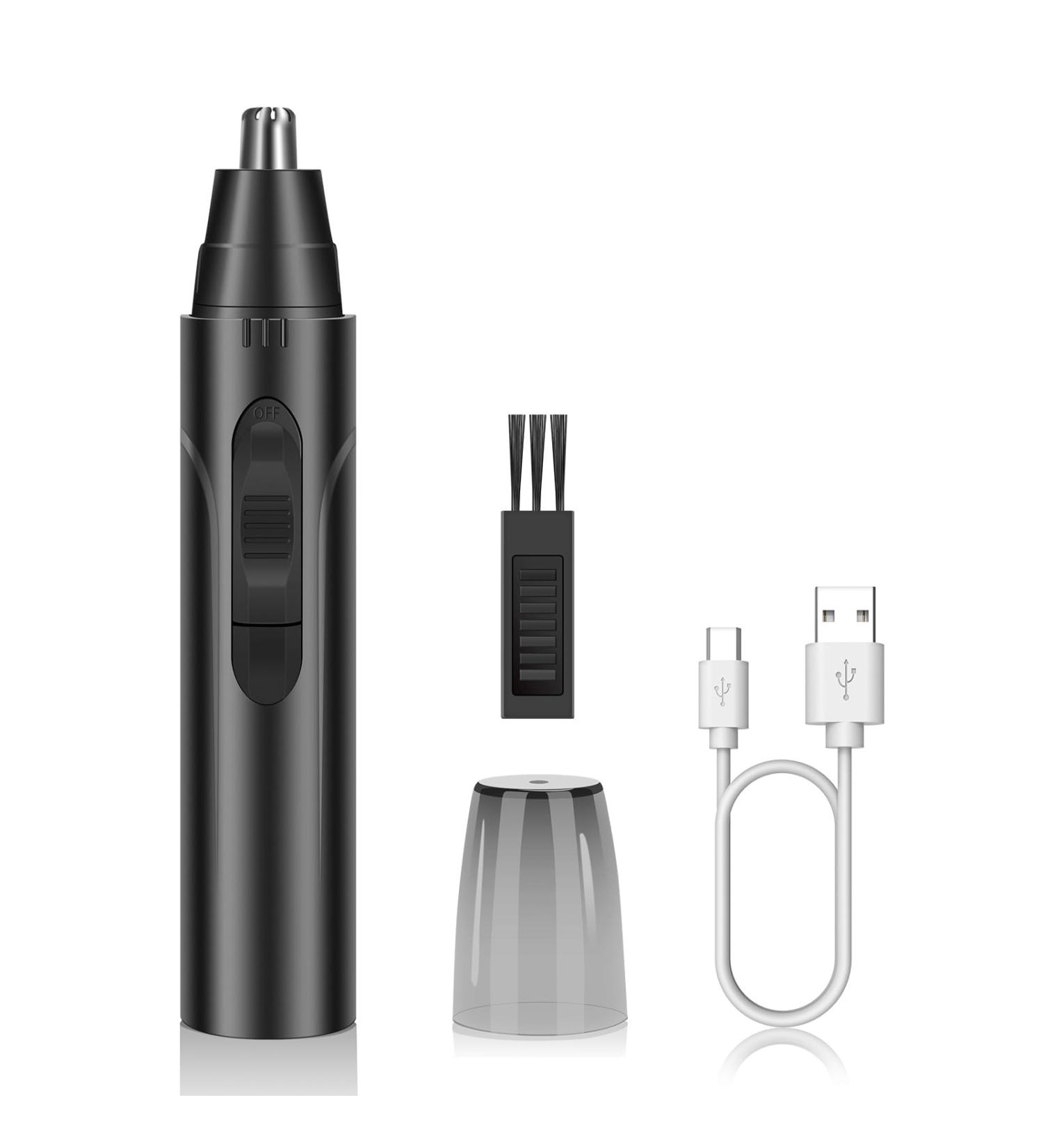 Linkidea Men's Electric Ear and Nose Hair Trimmer - 360 Rounded Blade Safe Hair Removal USB Portable Charging (Black - Buy Online on SooperMarket.com