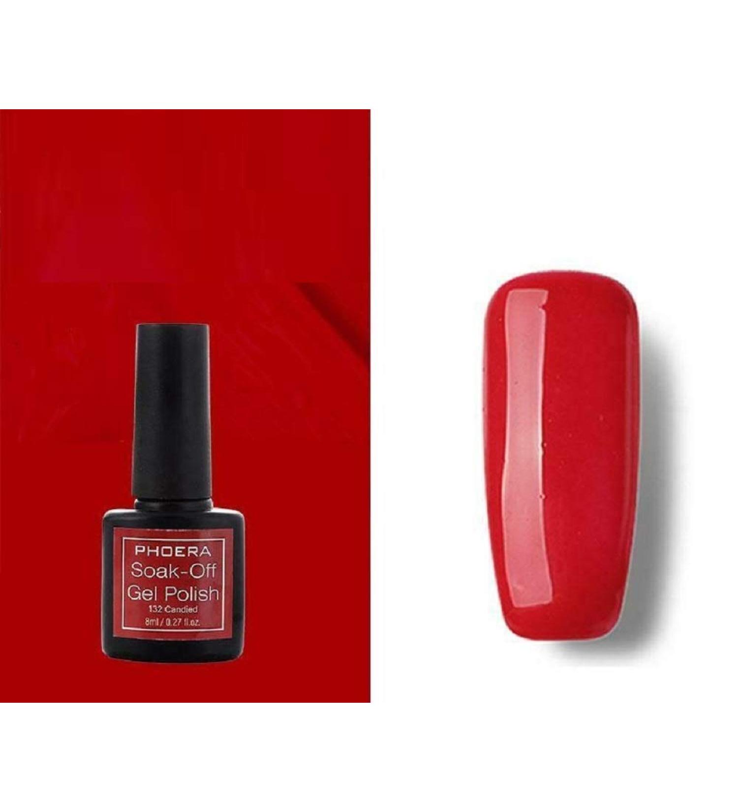 AQUAPURITY PHOERA UV Gel Nail Polish Soak off Color Gellish Base Top Tempered Matte Coat Long Lasting Varnish Manicure Art Polishes Non Smudge Formula 8ML (132 CANDIED) - Buy Online on SooperMarket.com