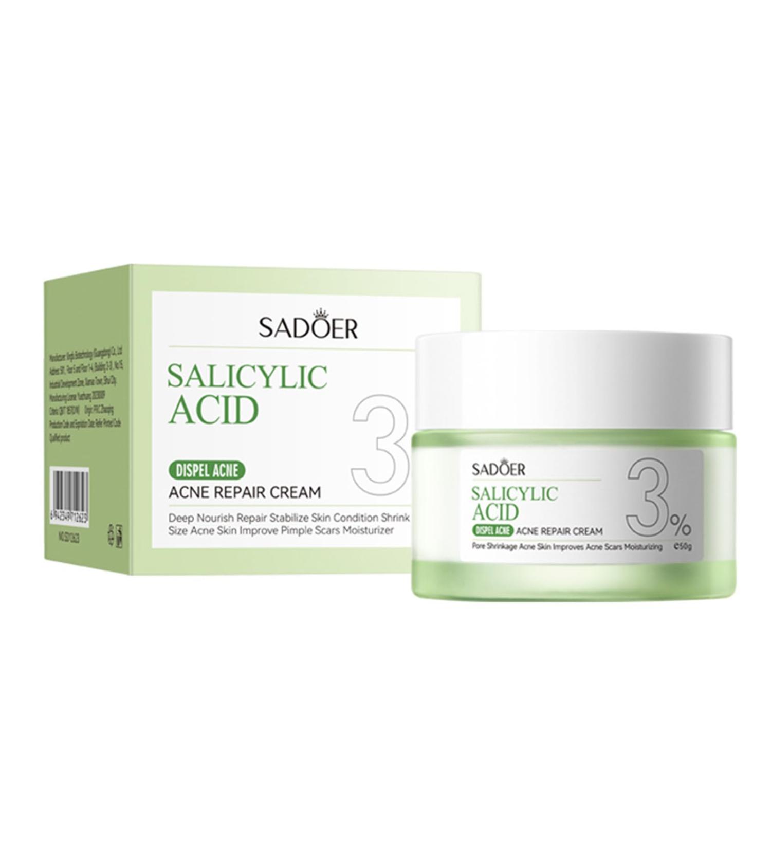 Salicylic Acid Repair Cream - Face Moisturizer for Acne-Prone Skin | Pore Shrinkage & Scar Improvement | 50g - Buy Online on SooperMarket.com