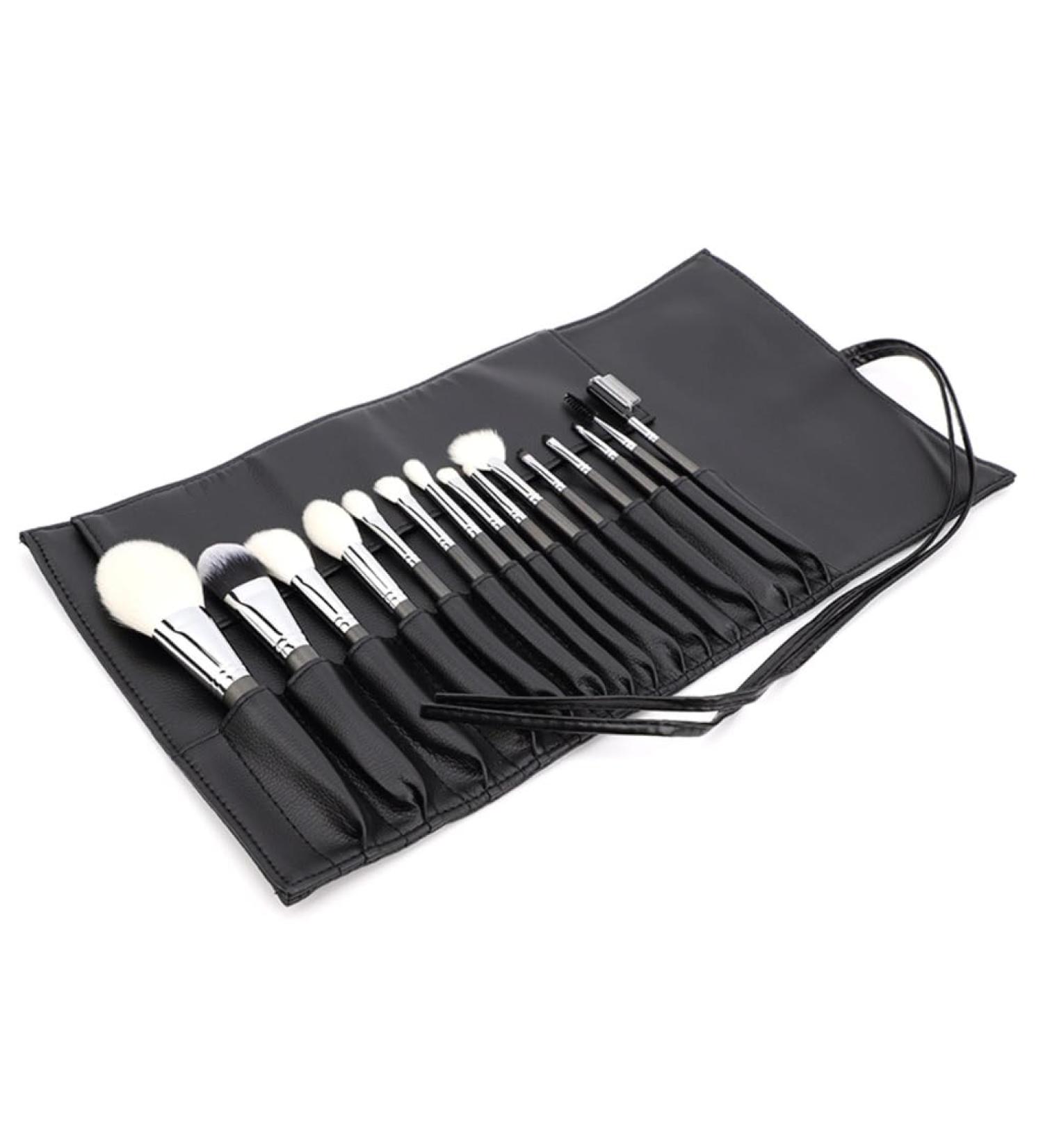 15 Strands White Wool Makeup Brush Set | Copper Tubes | Professional Animal Hair Brushes for Artists - Buy Online on SooperMarket.com