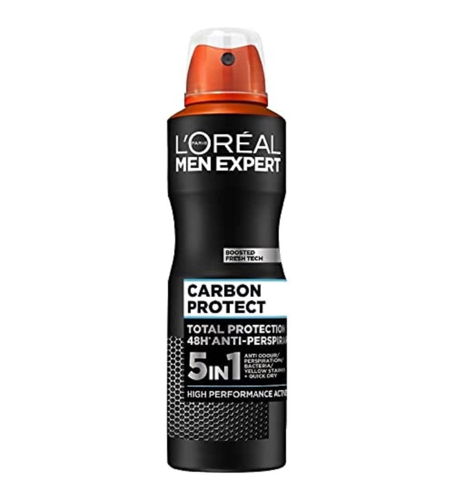L'Oreal Men Expert Carbon Protect 48 Hrs Anti-Perspirant Deodorant for Men 250 ml Pack of 6 Bulk Buy