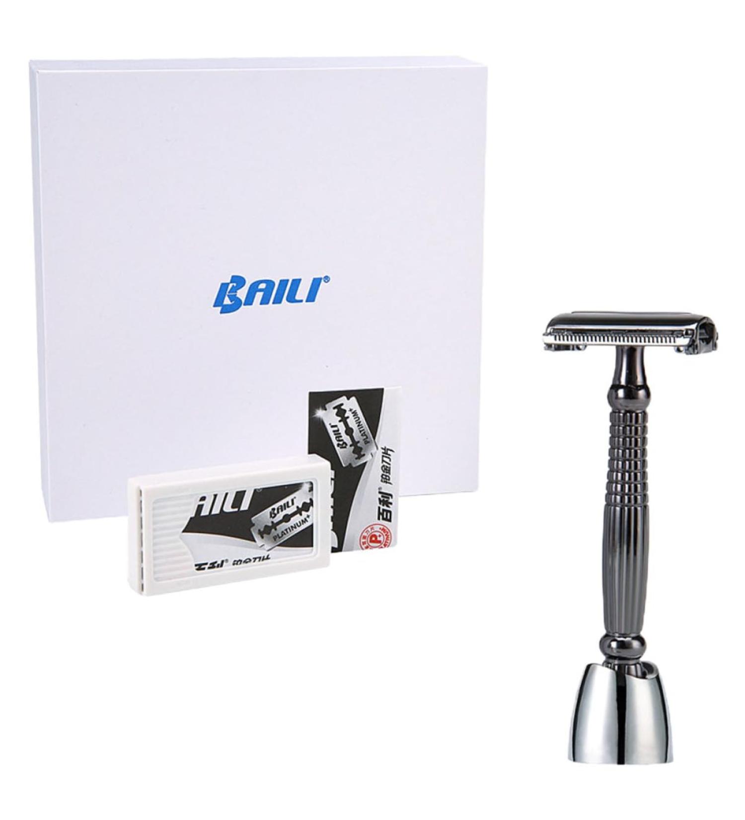 Buy Manual Safety Razor Set - Double-Edged Metal Shaver for Perfect Beard Trimming | International Shipping Available - Buy Online on SooperMarket.com
