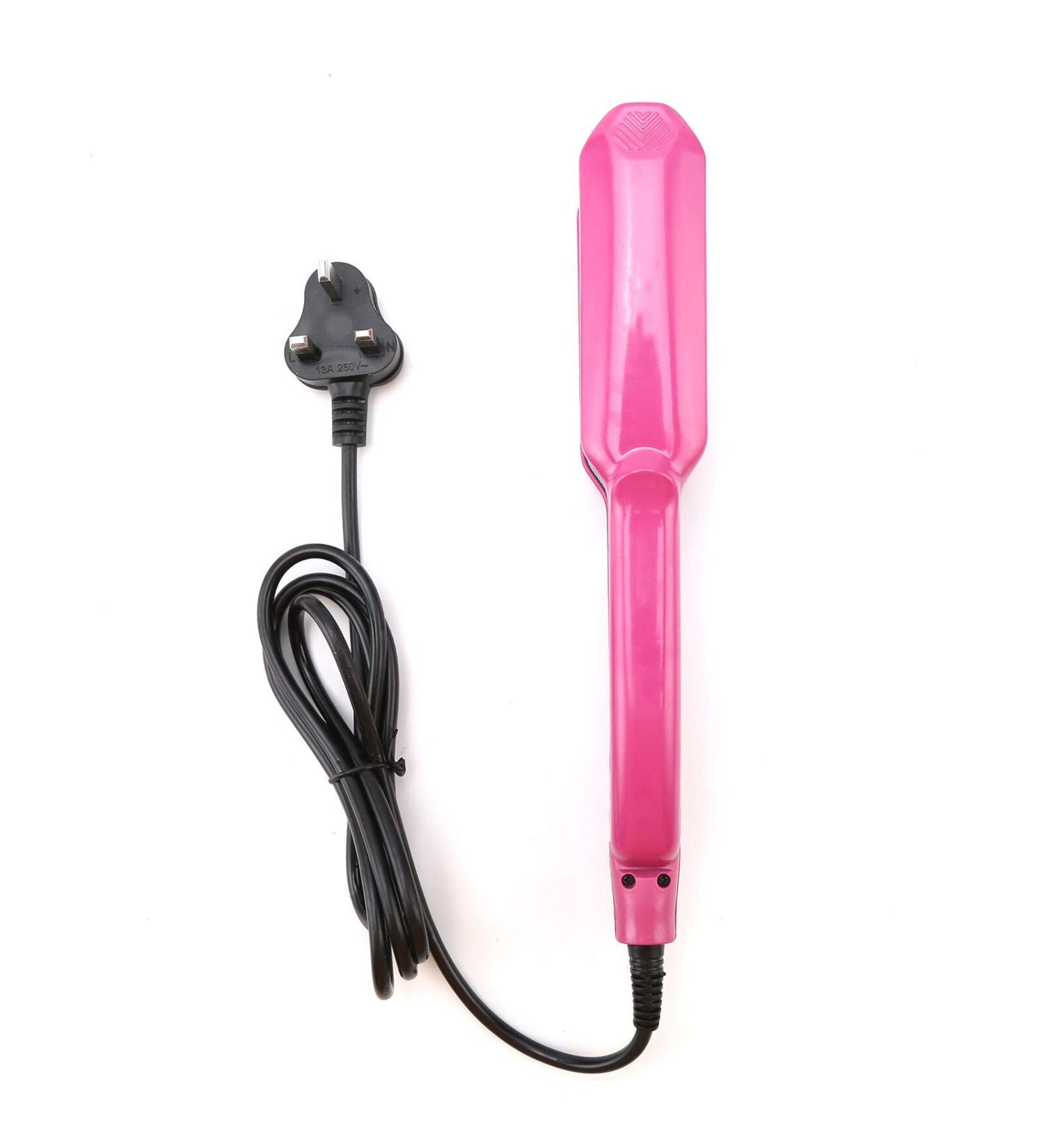 Titanium Hair Crimping Iron with 5 Heat Settings for Fluffy Hairstyles - UK Plug Rosy - Buy Online on SooperMarket.com