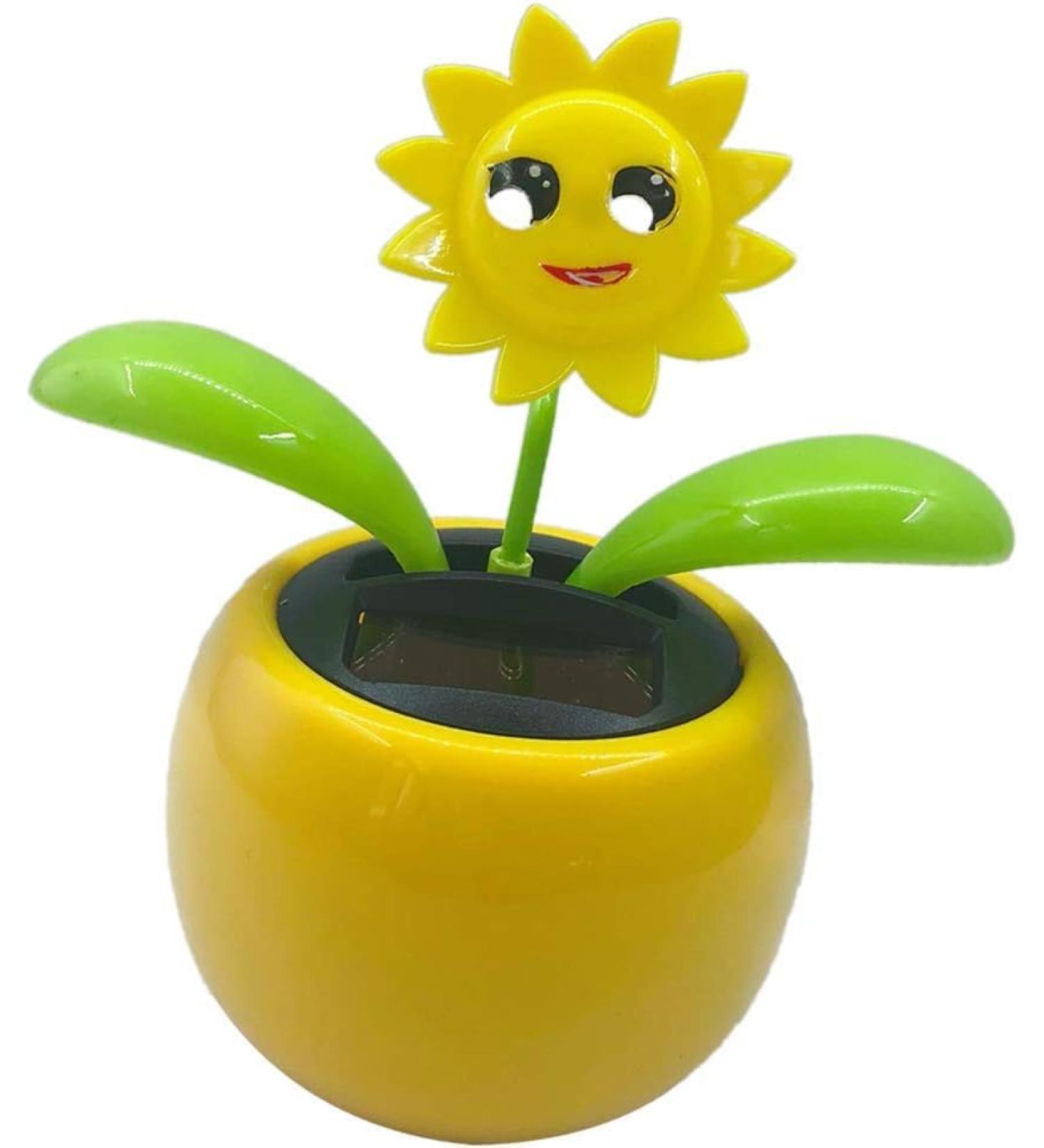 Solar Powered Flip Flap Dancing Flower Toy for Car Dashboard Decor Automatic Dancing Flower Toy Kid's Gift - Sunflower 10.5x6.5x11.3cm Car Ornaments Solar Powered Car Toy Office Desk Decoration - Buy Online on SooperMarket.com