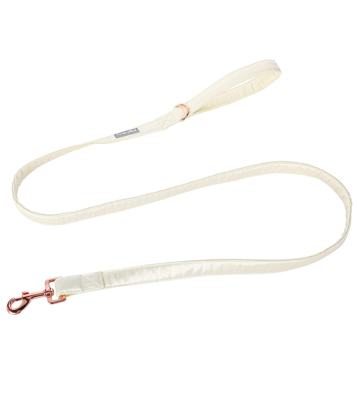 Lionet Paws Dog Leash - Premium Silk Leash for Small Medium & Large Dogs | Matching Collars for Girls & Boys | Pack of 1 - White - Buy Online on SooperMarket.com