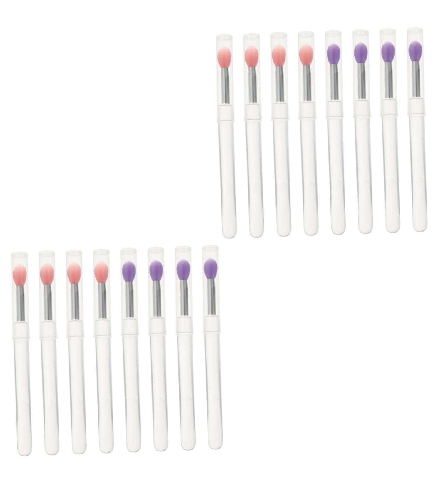 Baluue 16 Pcs Silicone Lip Brush Eyeshadow Brush Makeup Lipstick Lip Brush with Lid Bunny Ear Pearl Clip Pp - Buy Online on SooperMarket.com