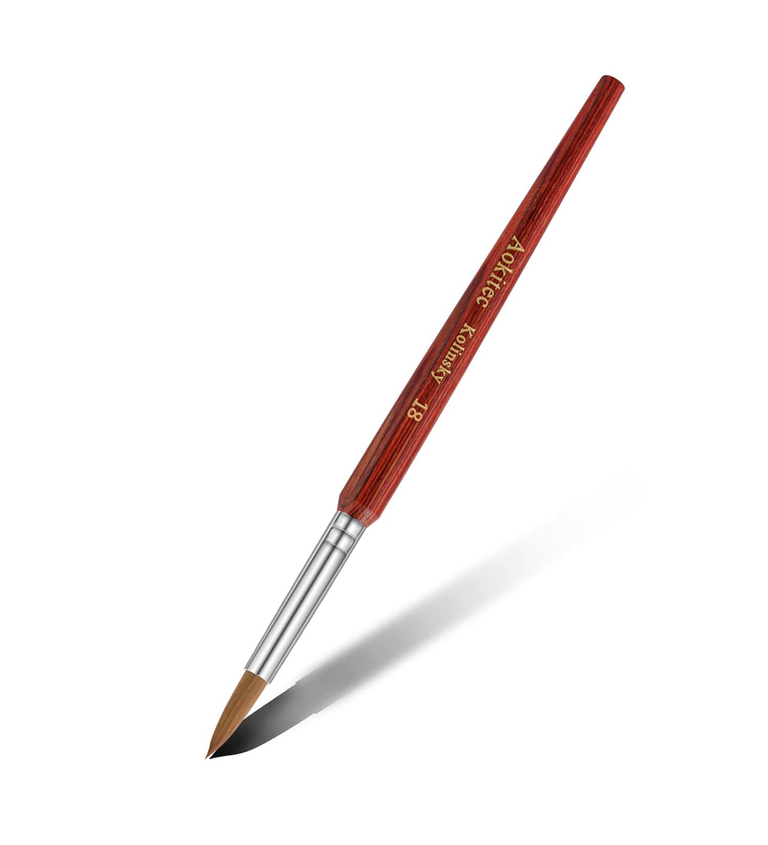 Aokitec Sable Kolinsky Nail Brush #18 - Professional Acrylic Brush for Nail Art & Manicure Tools - Buy Online on SooperMarket.com