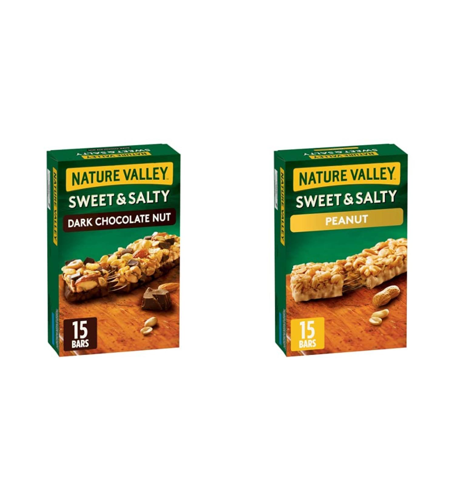 Nature Valley Sweet & Salty Dark Chocolate Nut Granola Bars 15 Count & Sweet & Salty Peanut Granola Bars 15 Count - Buy Online on SooperMarket.com