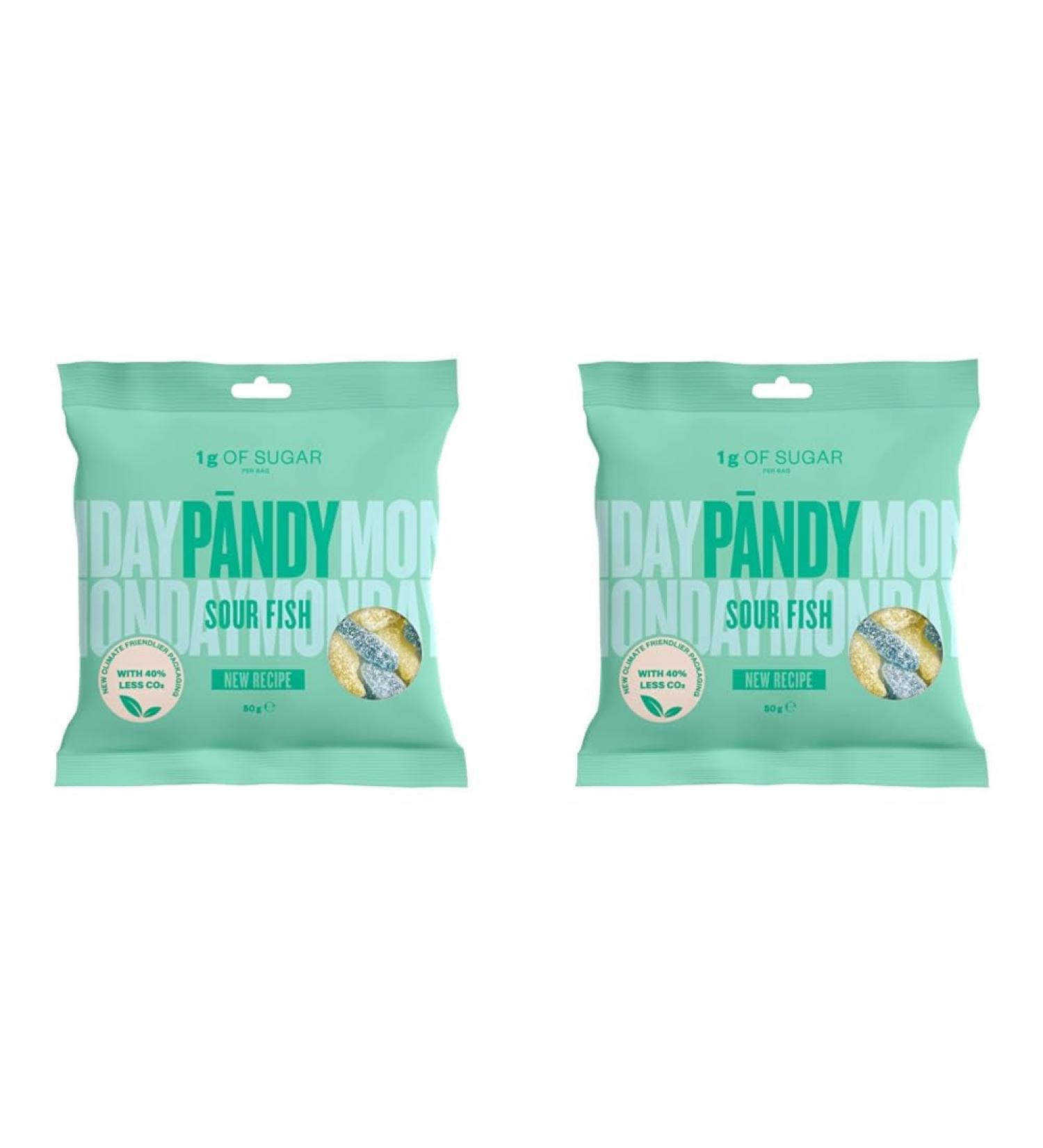 PANDY Candy SOUR FISH - Lemon & Blueberry Gummy Candies Bag Only 1g Sugar & 80 Calories 1x50g (Pack of 2) - Buy Online on SooperMarket.com