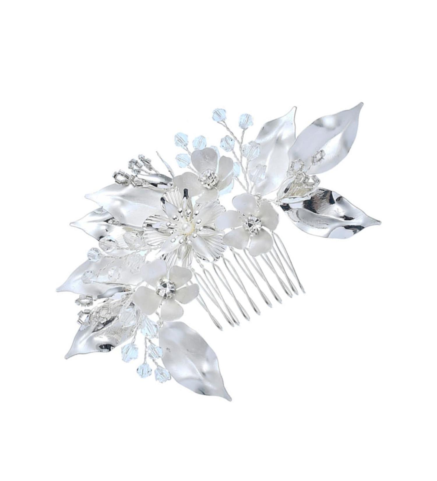 Didiseaon Clip Combs Teasing Comb Crystals Decor Straight Teeth Comb Leaf Comb Bridal Clip French Clips Wedding Headdress Rhinestones Bride - Buy Online on SooperMarket.com