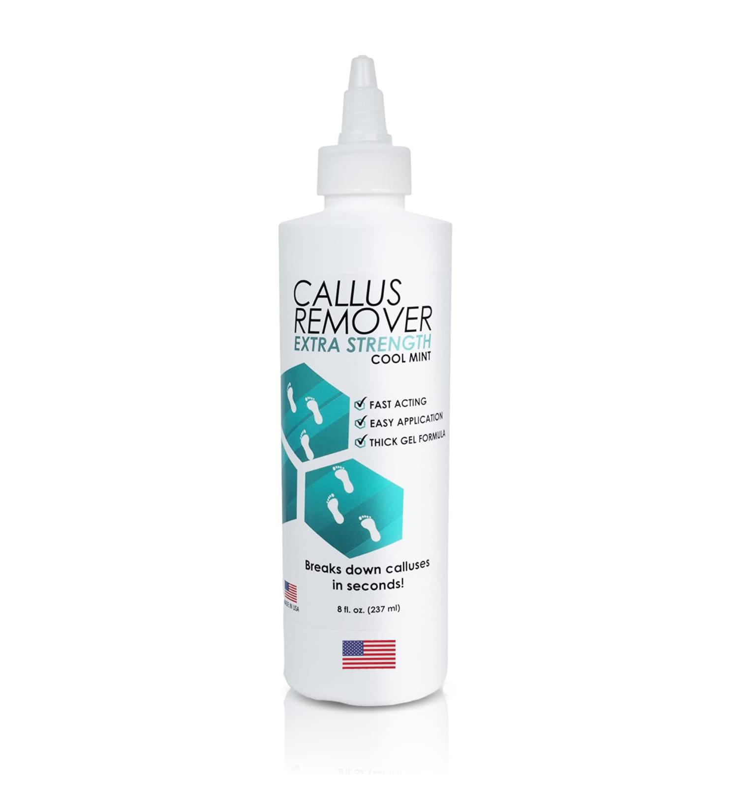Extra Strength Callus Remover Gel 8oz - Salon Grade Pedicure Supplies for Rough, Dry Skin - Heavy Duty Foot Callus Remover with Cool Mint - Professional Home Treatment - Buy Online on SooperMarket.com