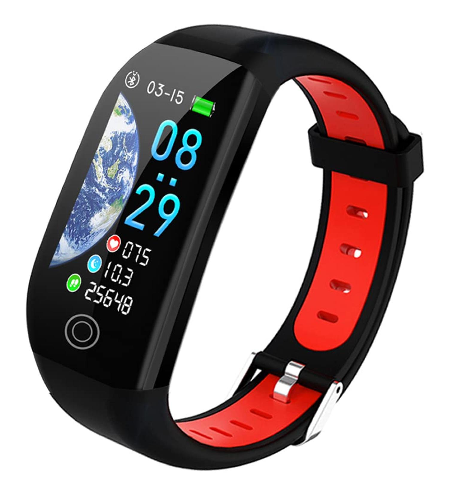 Fitness Tracker Smart Watch Bracelet | 1.14 Color Screen, IP68 Waterproof, Step Calorie Counter, Sleep Monitoring | Activity Tracker for Women Men Kids - Red - Buy Online on SooperMarket.com
