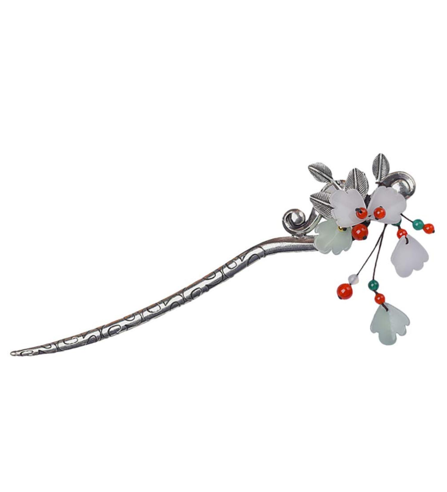 STOBOK 1pc Leaf Flower Metal Hair Stick Vintage Hair Forks Vintage Hair Accessories Vintage Hair Chopstick Chignon Pin Japanese Hair Accessories Hair Cape China Agate Women's Alloy - Buy Online on SooperMarket.com