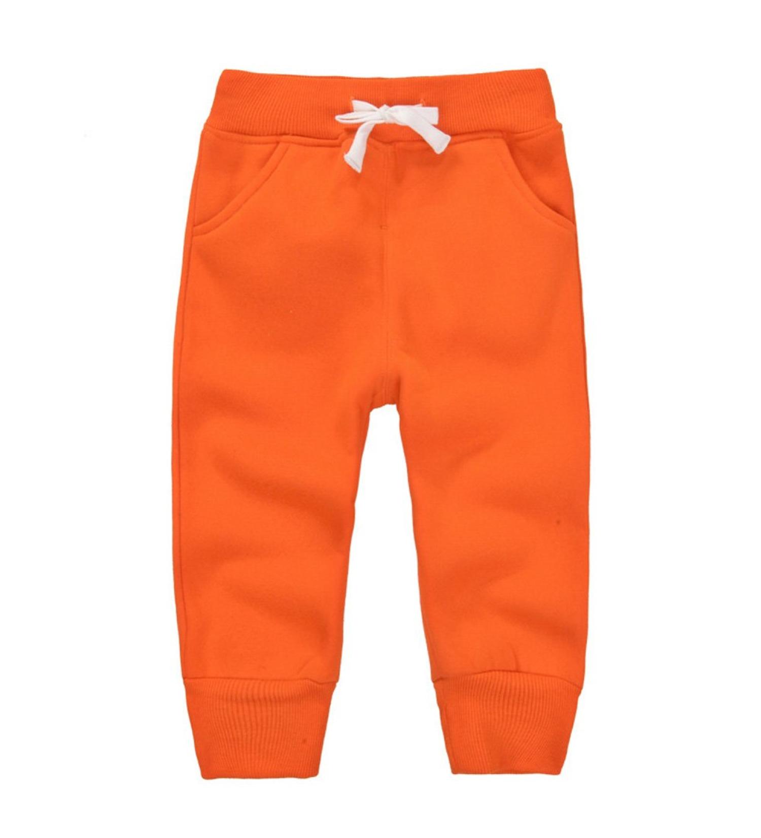 CuteOn Unisex Kids Cotton Warm Trousers - Elastic Waist Baby Pants (1-5 Years) - Orange - Size 2 - Buy Online on SooperMarket.com