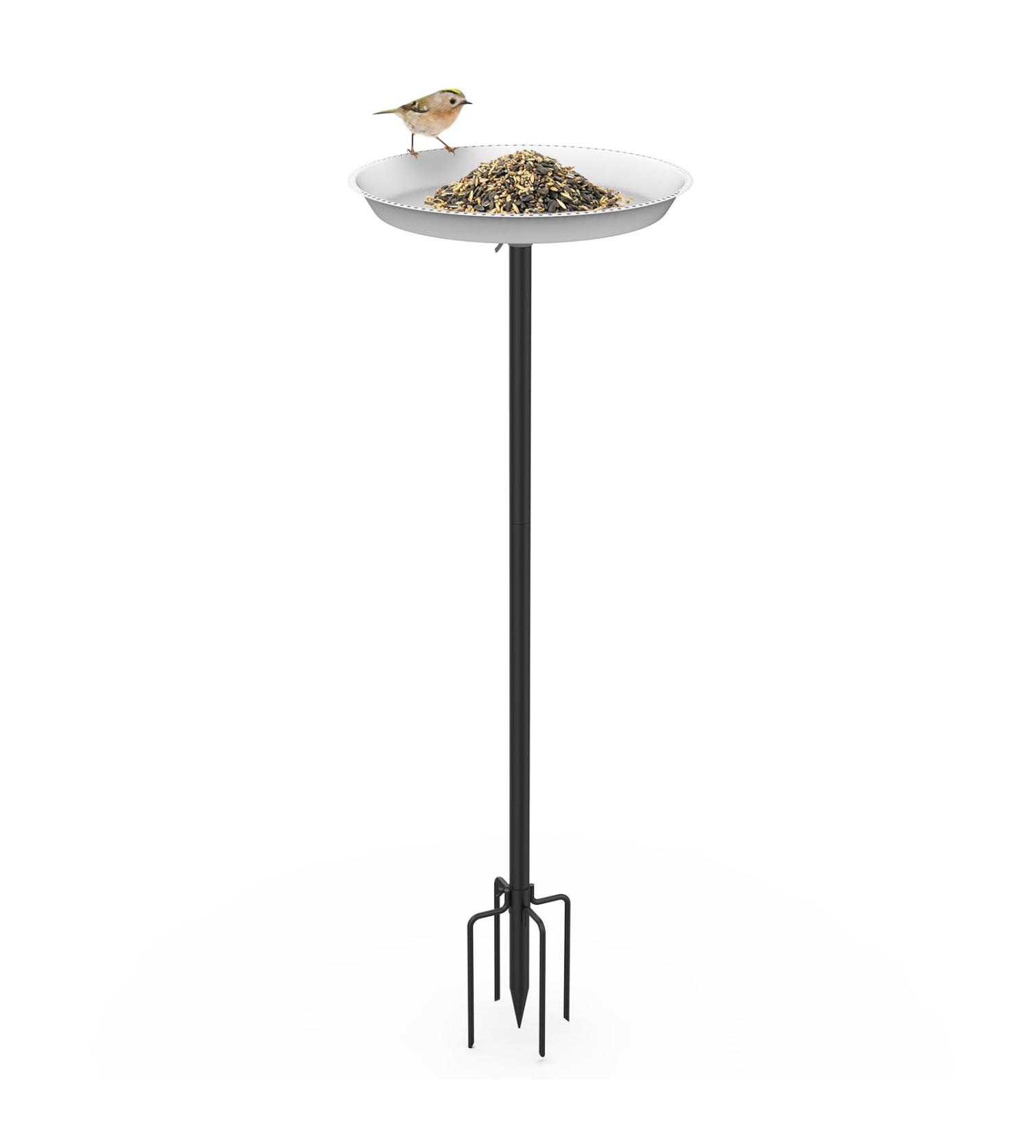 EfuturTime Large Metal Bird Bath & Feeder - Adjustable Stands - Winterproof Frost-Safe Garden Decor 30 x 90 cm - Buy Online on SooperMarket.com