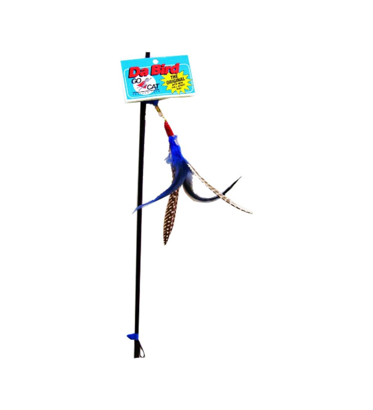 Go Cat Da Bird Pull 2 Piece Pull Apart Rod & Bird Handmade in The USA (1 Bird) Assorted
