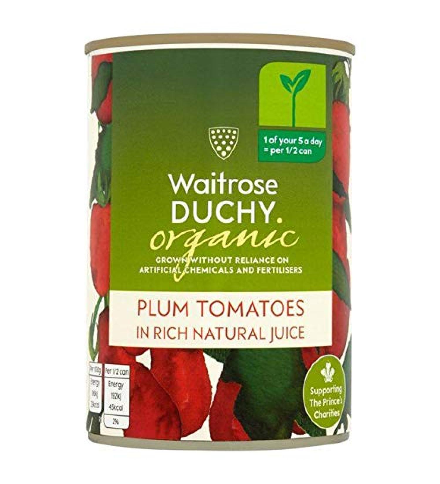 Waitrose Duchy Organic Plum Tomatoes 400g
