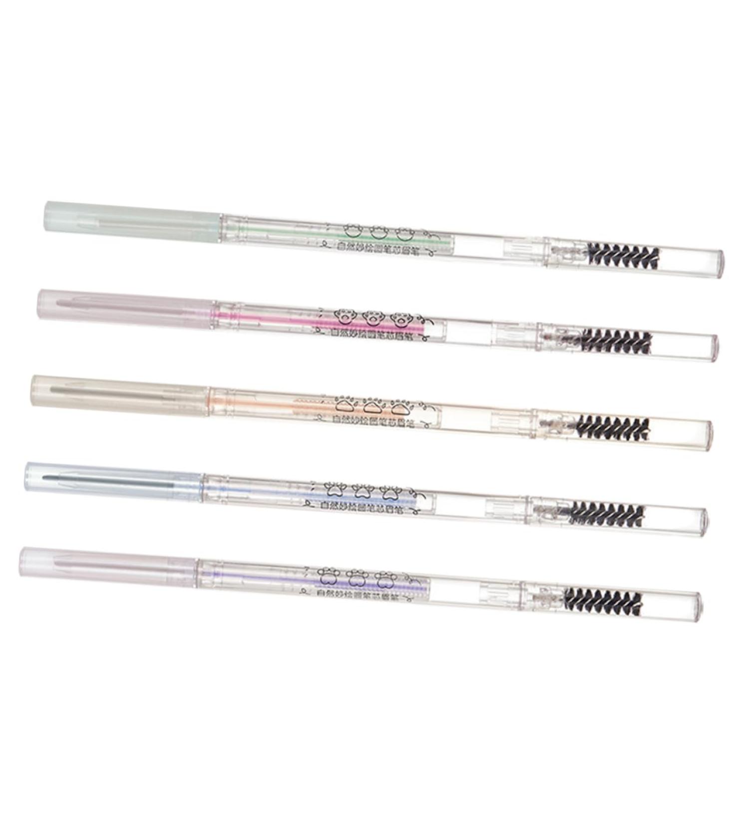 Baluue 5pcs Pencils with Eyebrow Pencil Hair Double Bun Eyebrow Pens Eyebrow Makeup Pencils Paste - Buy Online on SooperMarket.com