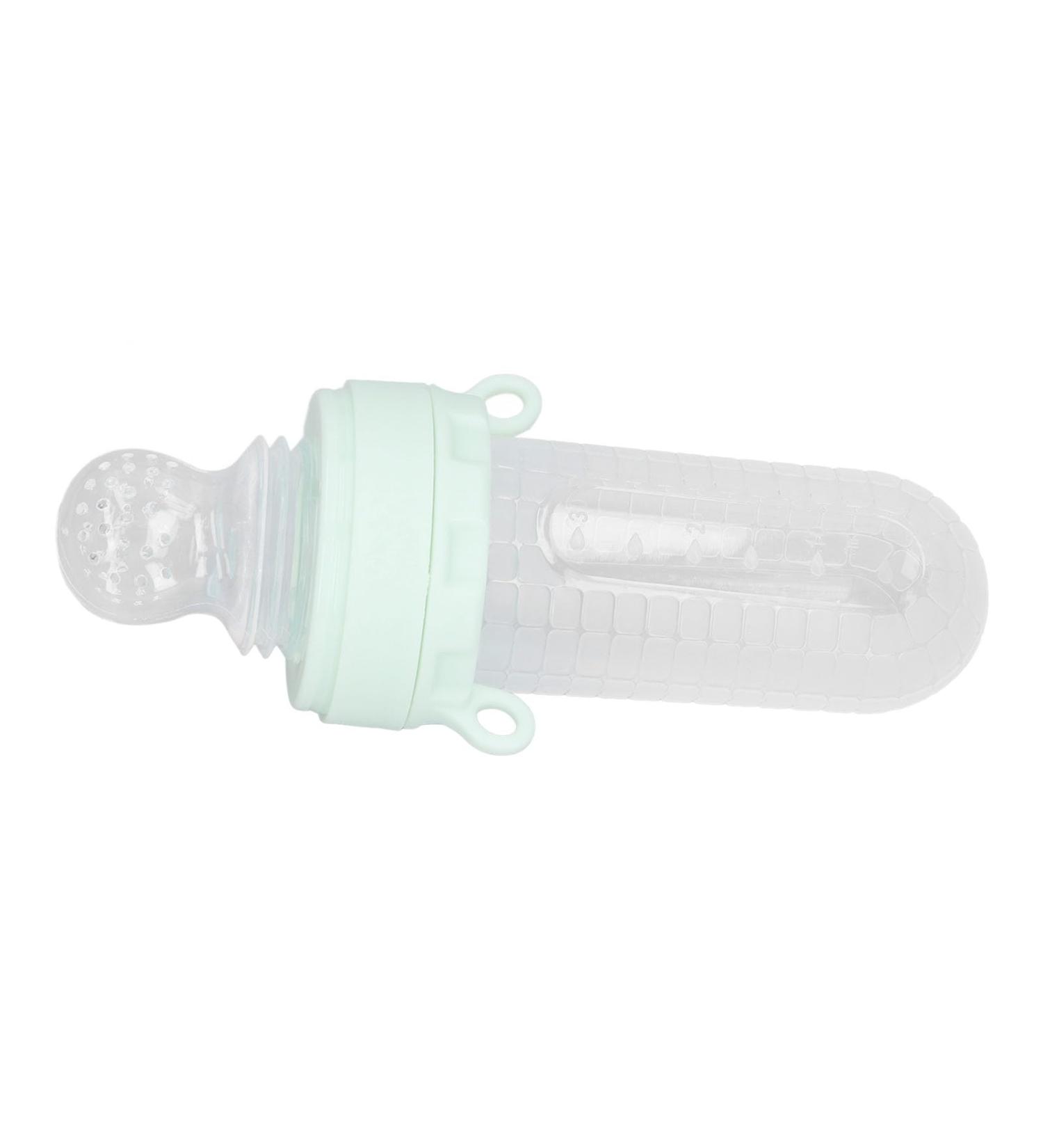 Buy Baby Food Dispenser Pacifier - Leak-Proof Silicone Fruit Feeder with Dust Cover (Mint Green) - International Shipping Available - Buy Online on SooperMarket.com