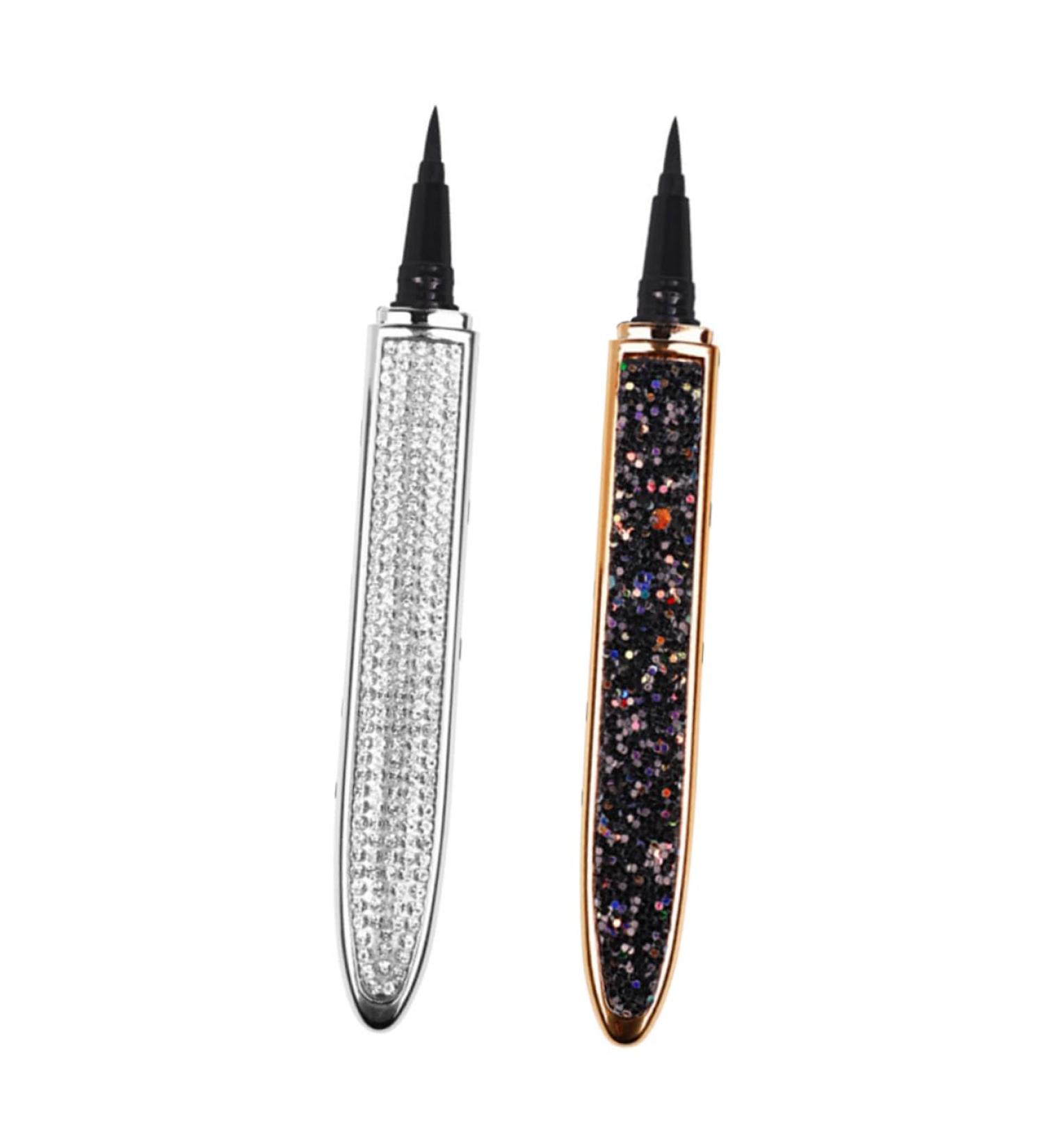 BELLIFFY 2pcs Diamond Eyeliner Liquid Liner Pen Black Eyeliner Women Household Eyeliners Gold Eyeliner Silver 1 count (Pack of 1) Black - Buy Online on SooperMarket.com