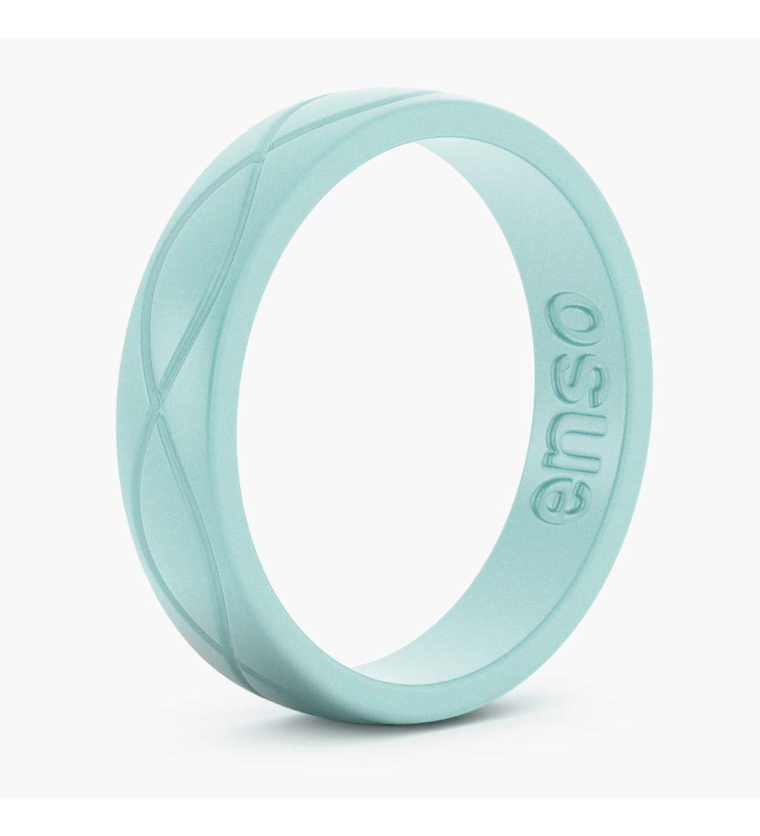 Enso Rings Women's Infinity Silicone Wedding Ring - Turquoise, Size 7 | Hypoallergenic & Comfortable Band for Active Lifestyle - Buy Online on SooperMarket.com