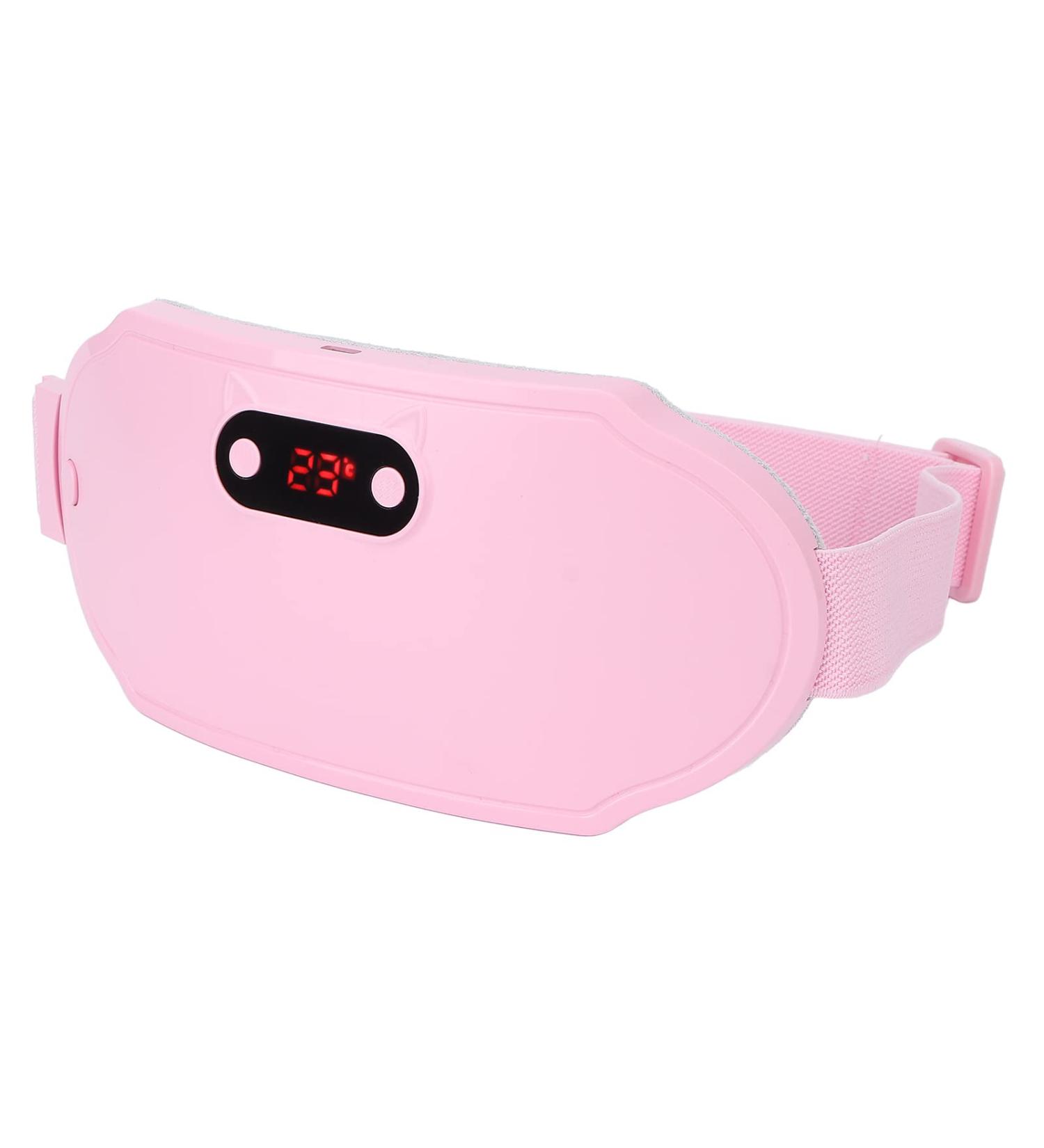 Menstrual Heating Pillows for Women - Portable Electric Heating Belt with 6-Speed Vibration & Fast Heating - Pink - Buy Online on SooperMarket.com