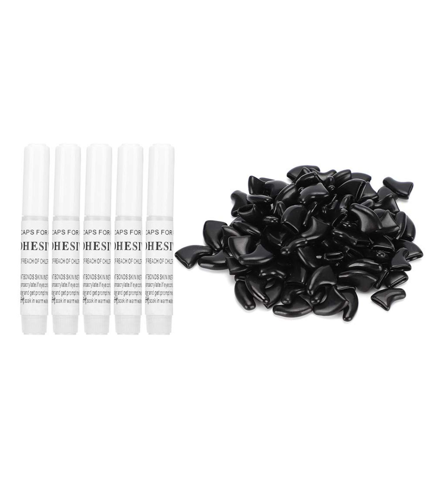 Biitfuu 100pcs Cat Claw Caps - Soft Nail Protectors Adhesive XS in Cool Black - International Shipping Available - Buy Online on SooperMarket.com