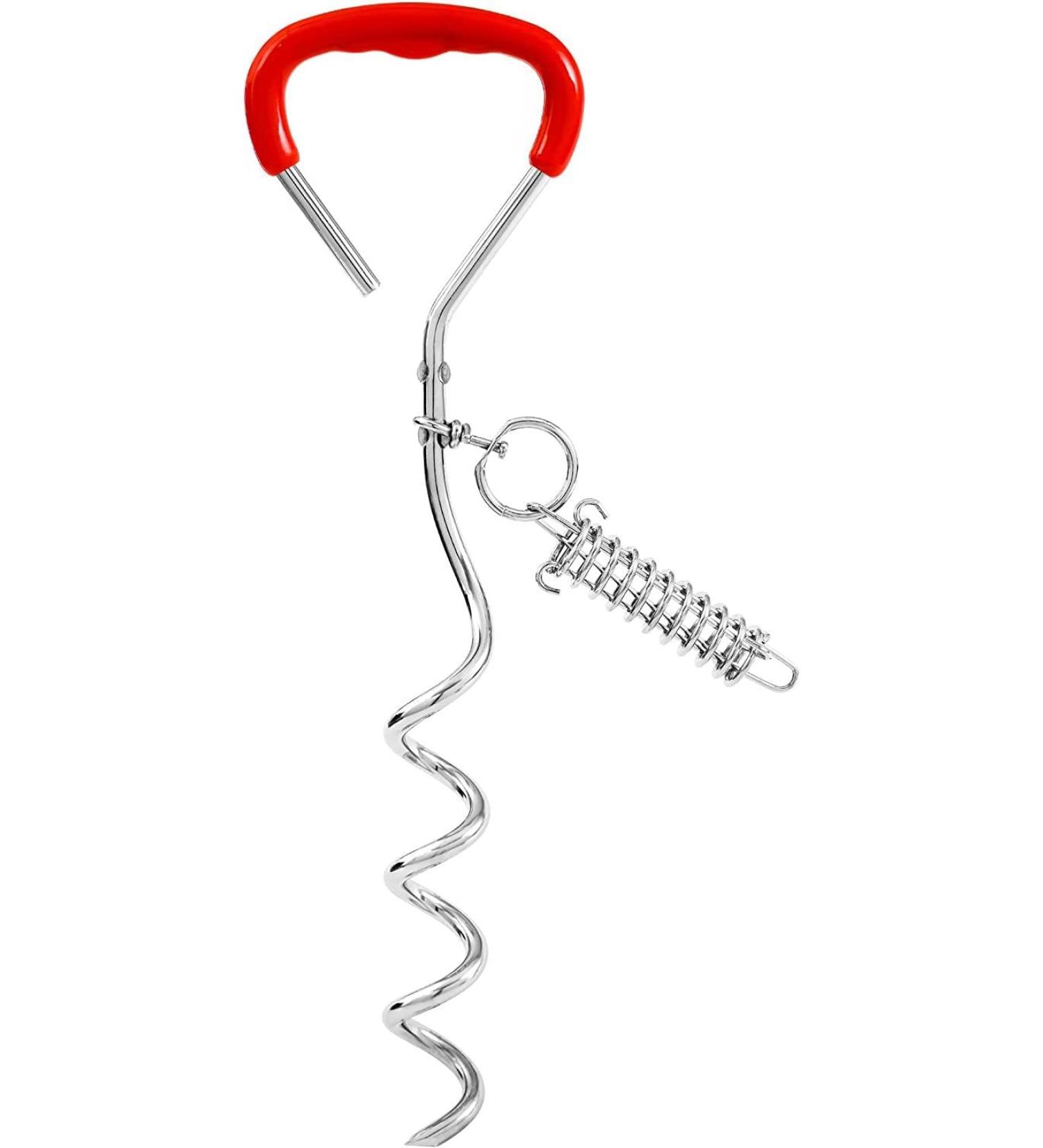 Dog Endanger Posts with Spring - Durable Ground Anchors for Large Dogs Training & Camping 1 Pack - Buy Online on SooperMarket.com