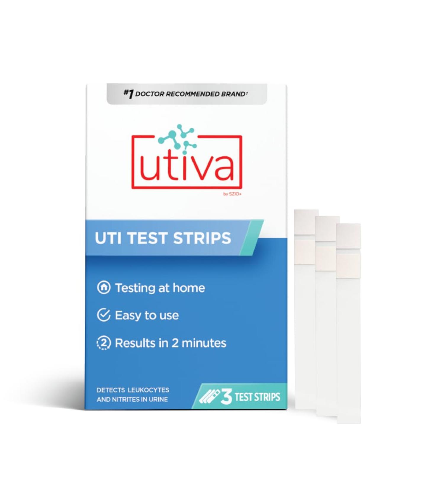 Utiva UTI Test Strips Home Test Kit for Urinary Tract Infection Clinically Accurate Results in 2 Minutes Urine Test Strips for Women and Men 3 Individual At Home UTI Tests 3 count (Pack of 1) - Buy Online on SooperMarket.com