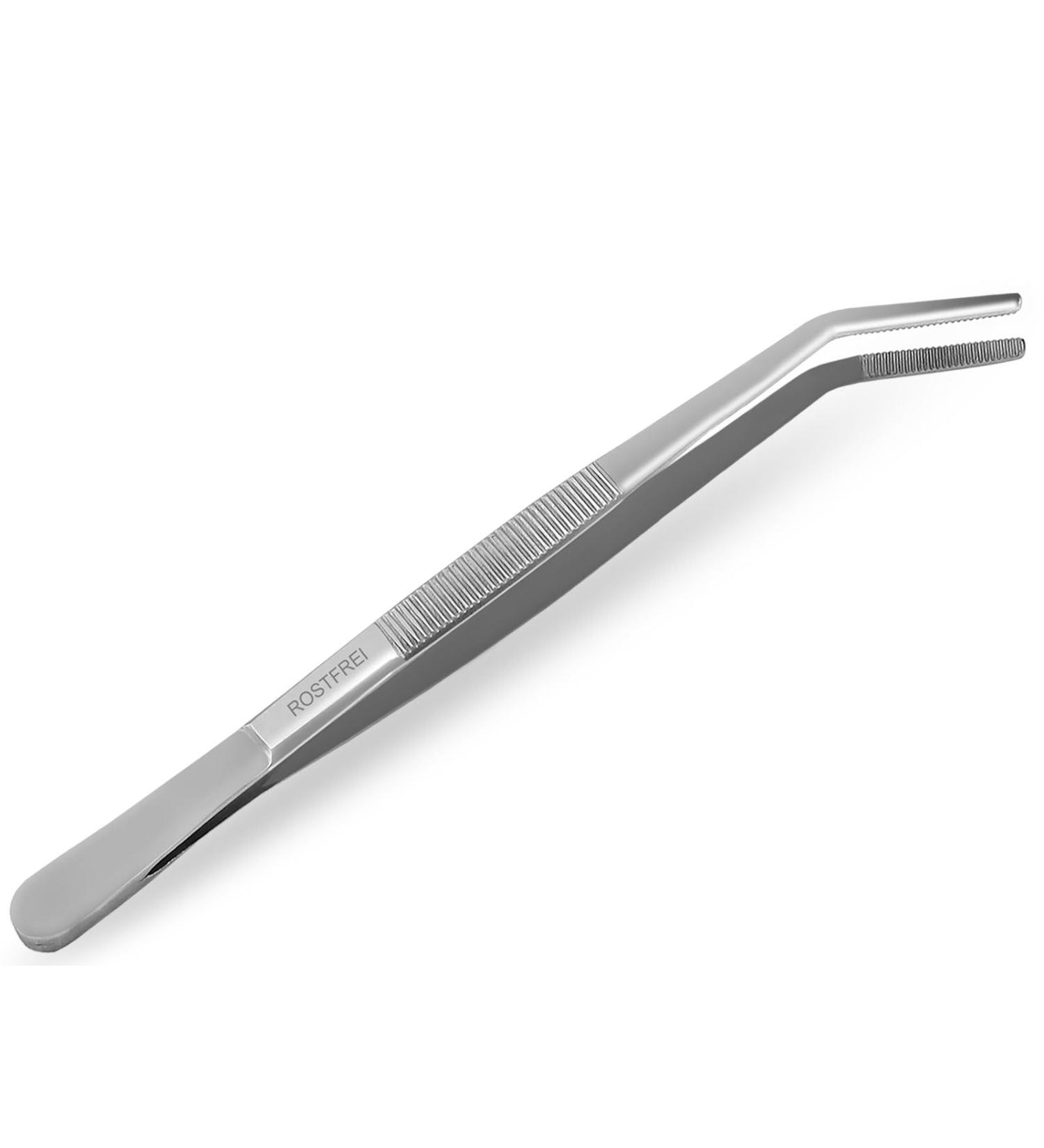 Curved Stainless Steel Tweezers 18cm with Internal Teeth - Perfect for Precision & International Shipping! - Buy Online on SooperMarket.com