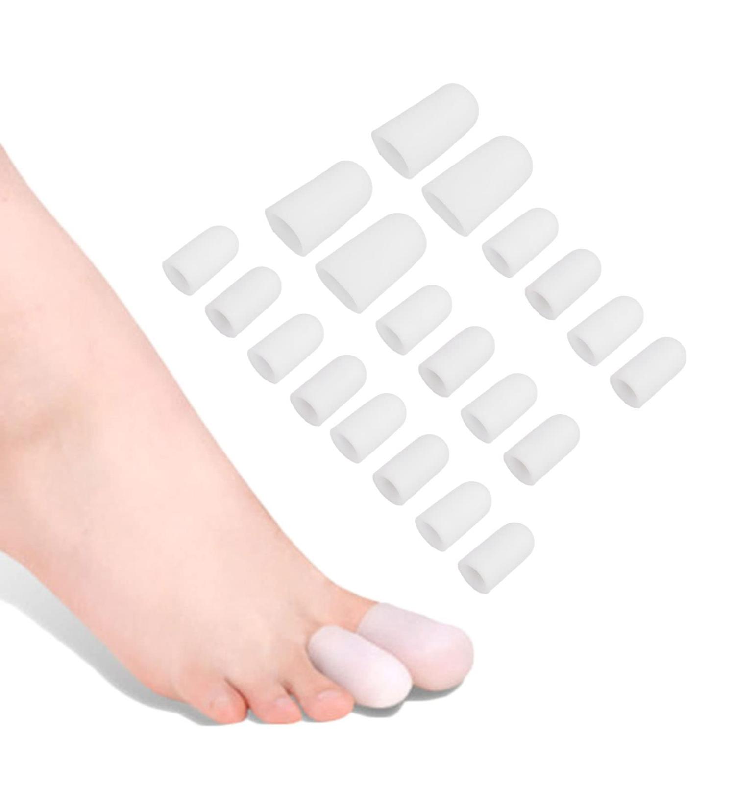 Gel Toe Cap Silicone Protectors - 10 Pairs | Adjustable Pain Relief for Toes and Fingers - Buy Online on SooperMarket.com