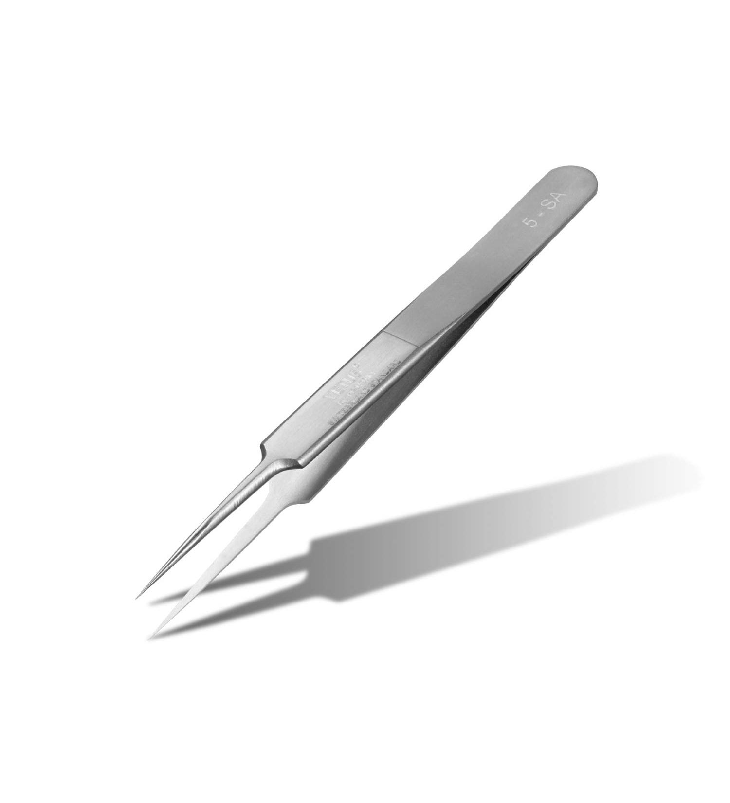 Eyelash Tweezers for Extensions | VETUS 5-SA Straight - 110mm | Premium Quality Individual Eyelash Application - Buy Online on SooperMarket.com
