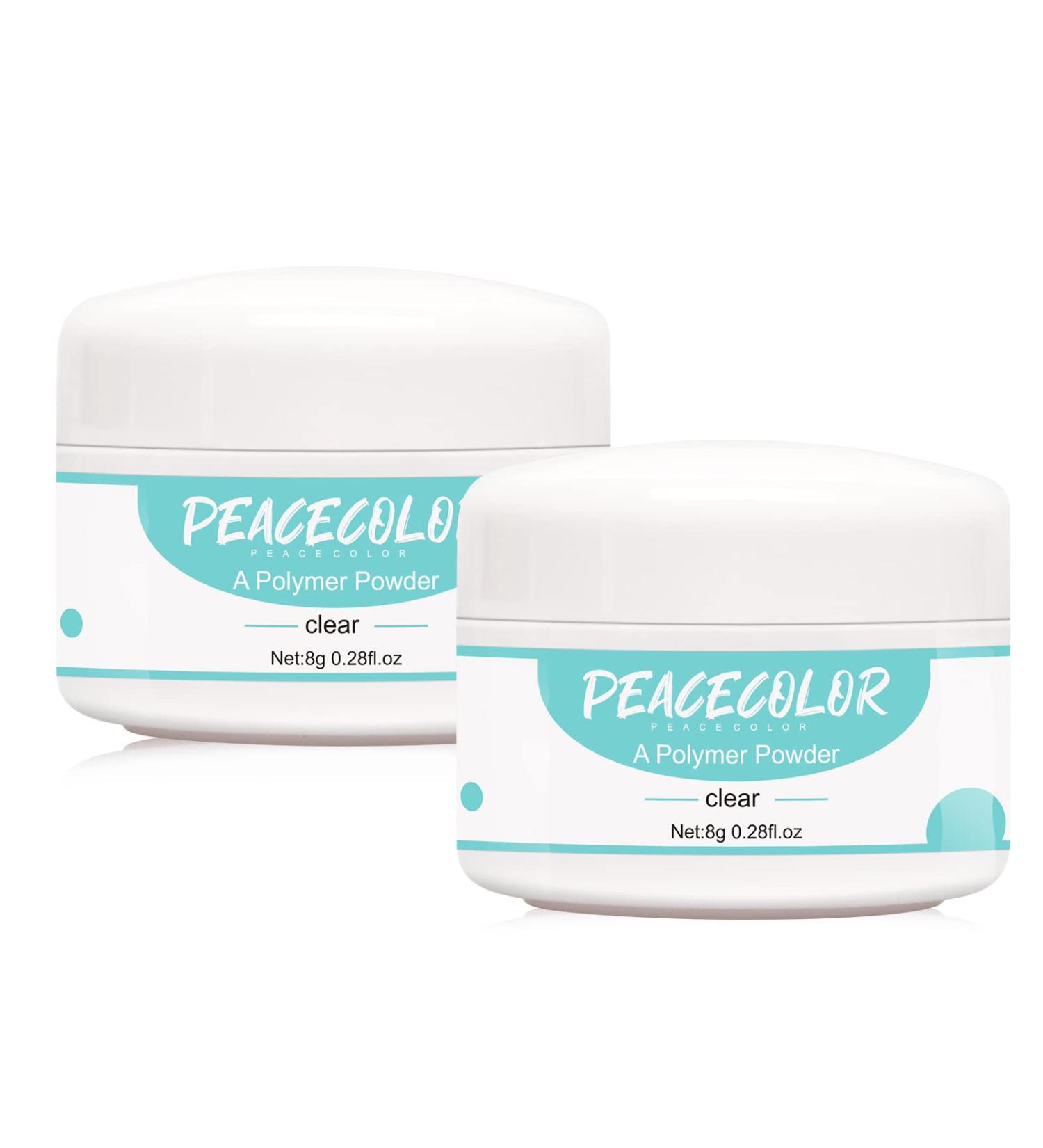 PEACECOLOR 2 x 8g Clear Acrylic Powder for Nail Extension 3D Carving French Nails Acrylic Nails Supplies AC-23 - Buy Online on SooperMarket.com