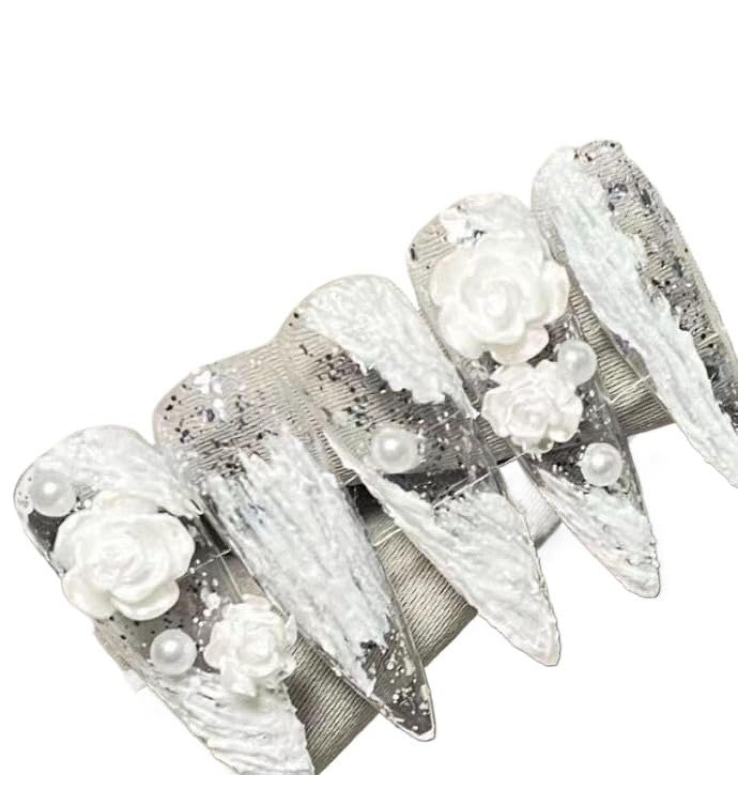 Temperament-enhancing manicure handmade camellia plaster manicure wearing nail patch European and American bride manicure.(S) - Buy Online on SooperMarket.com