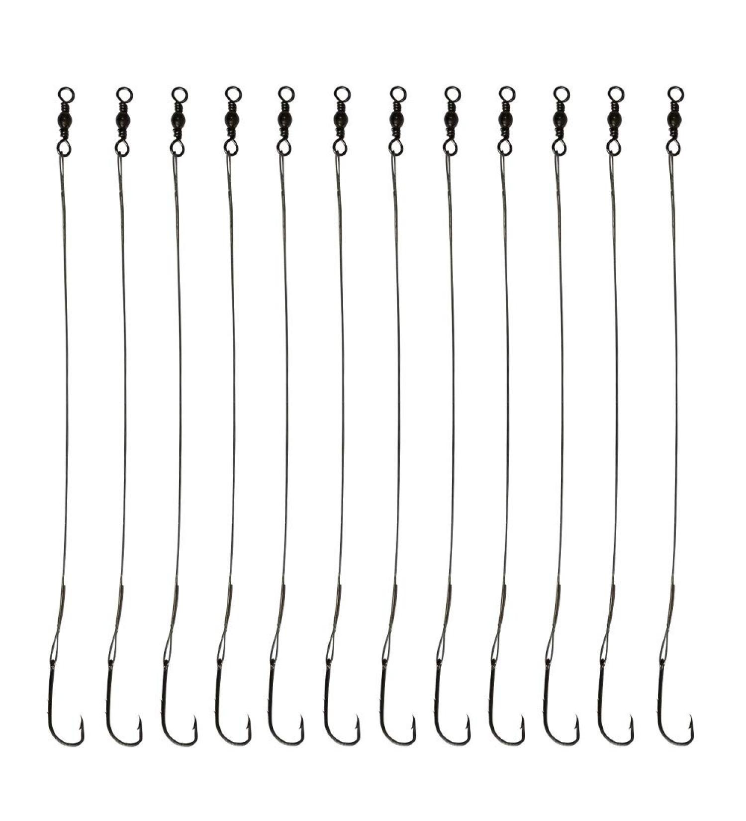 20pcs Baitholder Fishing Hook Rigs with Nylon Coated Wire Leader and Swivel 6.5inch - Buy Online on SooperMarket.com