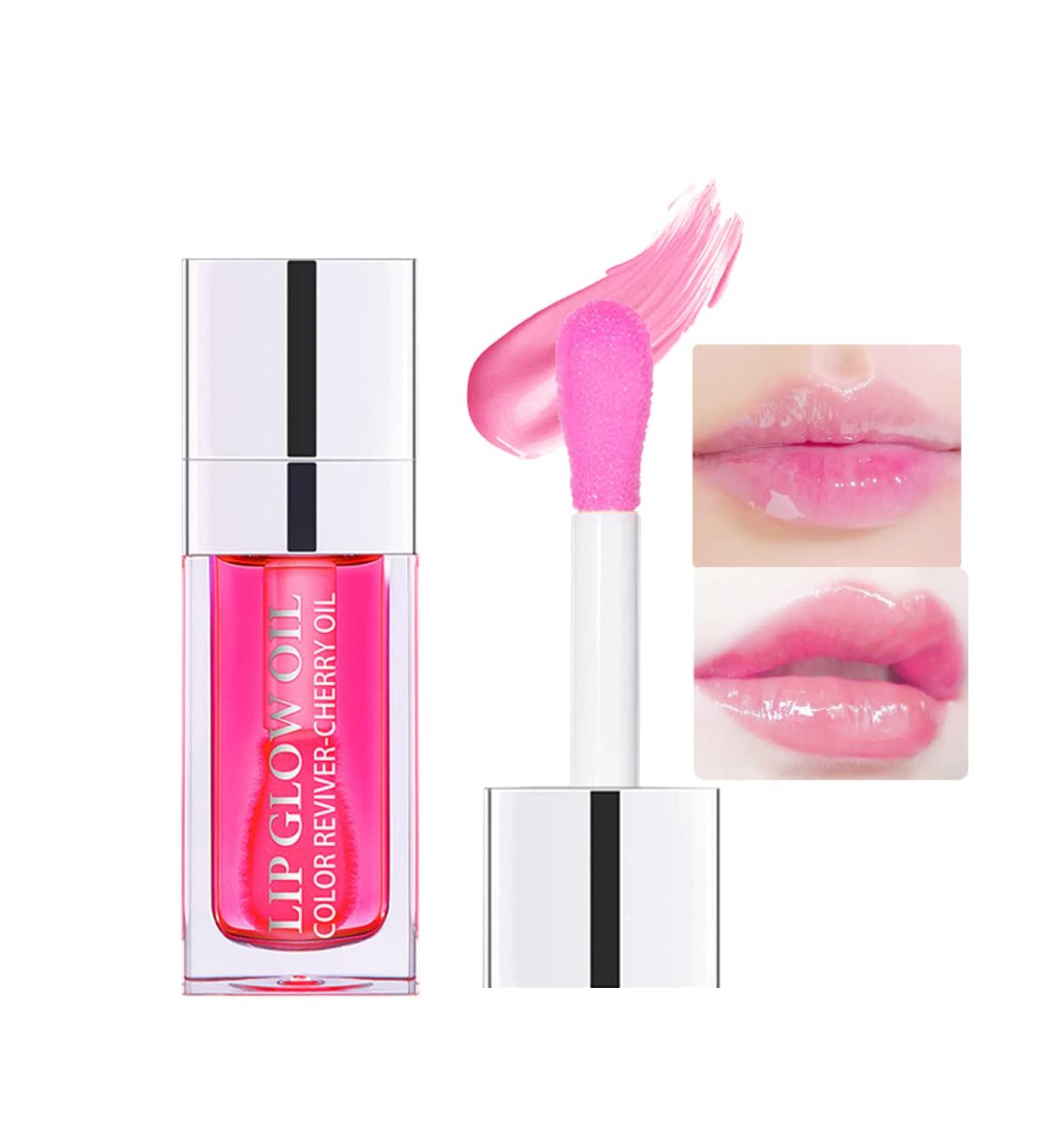 Aaiffey Hydrating Plumping Lip Glow Oil - Raspberry | Moisturizing Lip Tint - Primer & Balm Combination for Non-Sticky Glossy Finish - Buy Online on SooperMarket.com