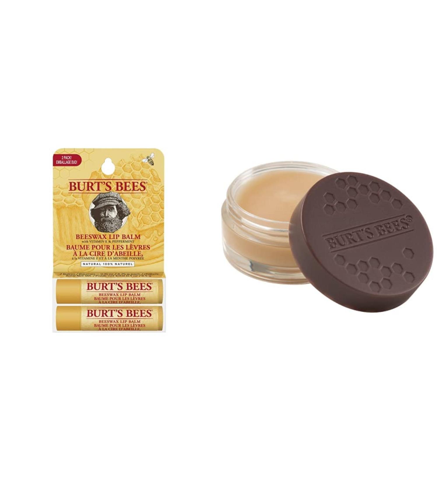 Burt's Bees 100% Natural Intensive Lip Care & Moisturizing Lip Balm 2-Pack | Best Price on Beeswax Lip Balm for Night Care - Buy Online on SooperMarket.com
