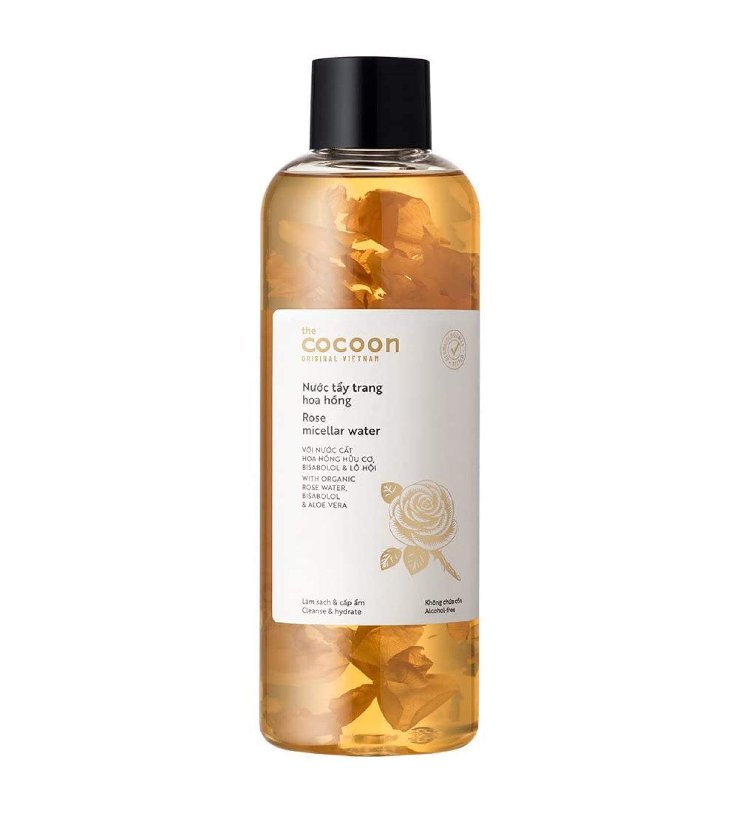 Cocoon Rose Micellar Water | Organic Hydrating Makeup Remover for Dry & Normal Skin (16.91 fl oz) - International Shipping Available - Buy Online on SooperMarket.com