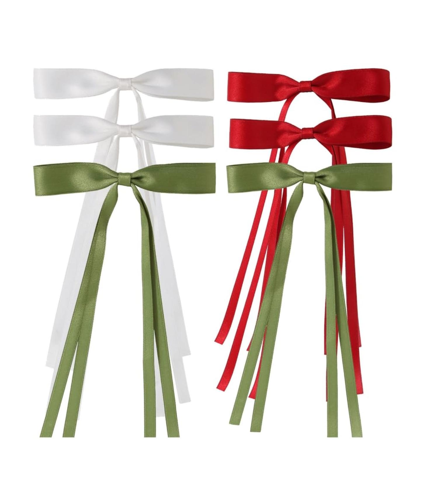 Hair Clip Bow Y2K Style Balletcore Long Bow Flat Clips Balletcore Hairpin Bow Elegant Hair Clip for Bunches D type 6 piece set - Buy Online on SooperMarket.com